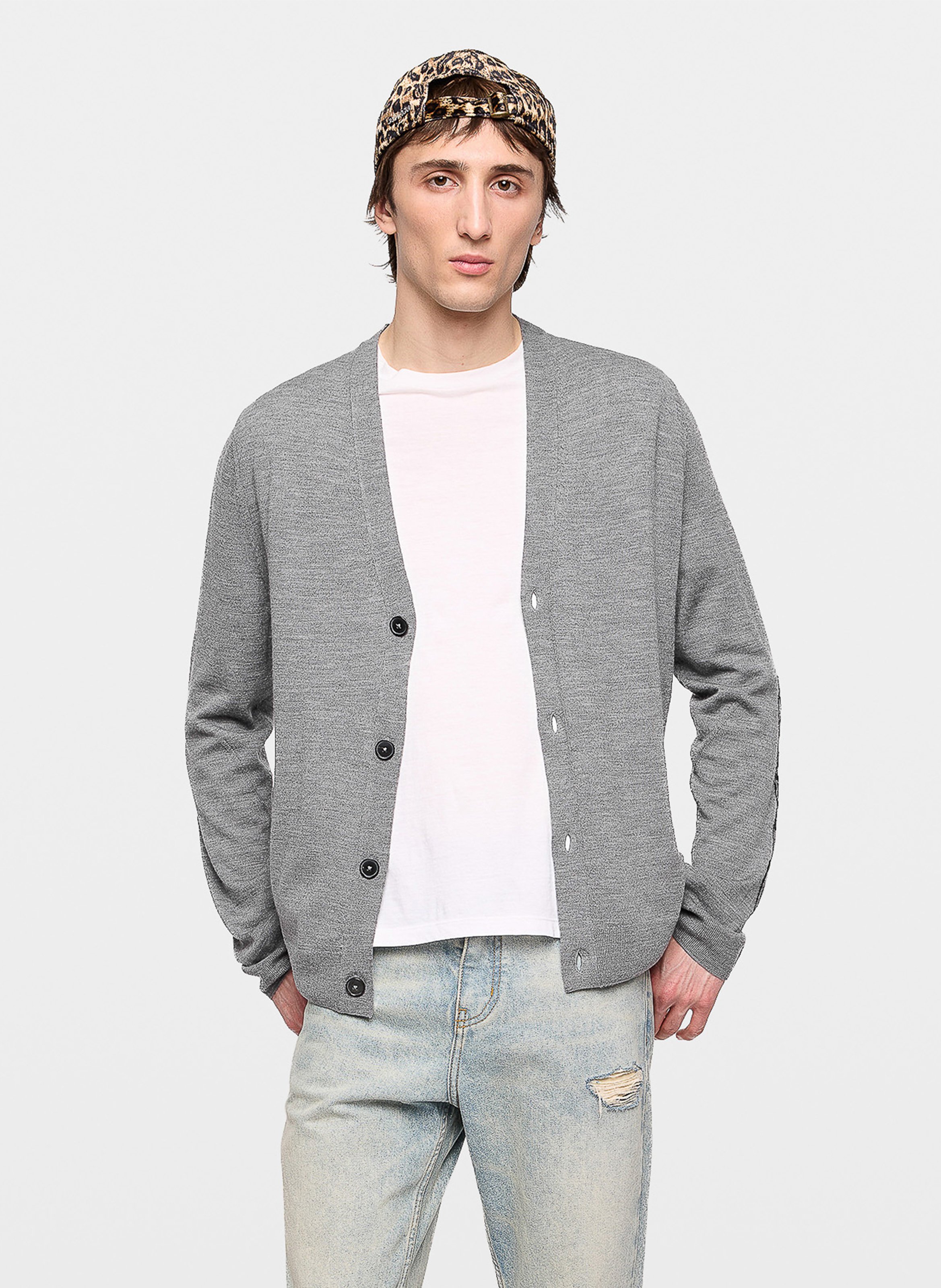 Jacquard wool merino V-neck straight vest ZADIG&VOLTAIRE Grey
