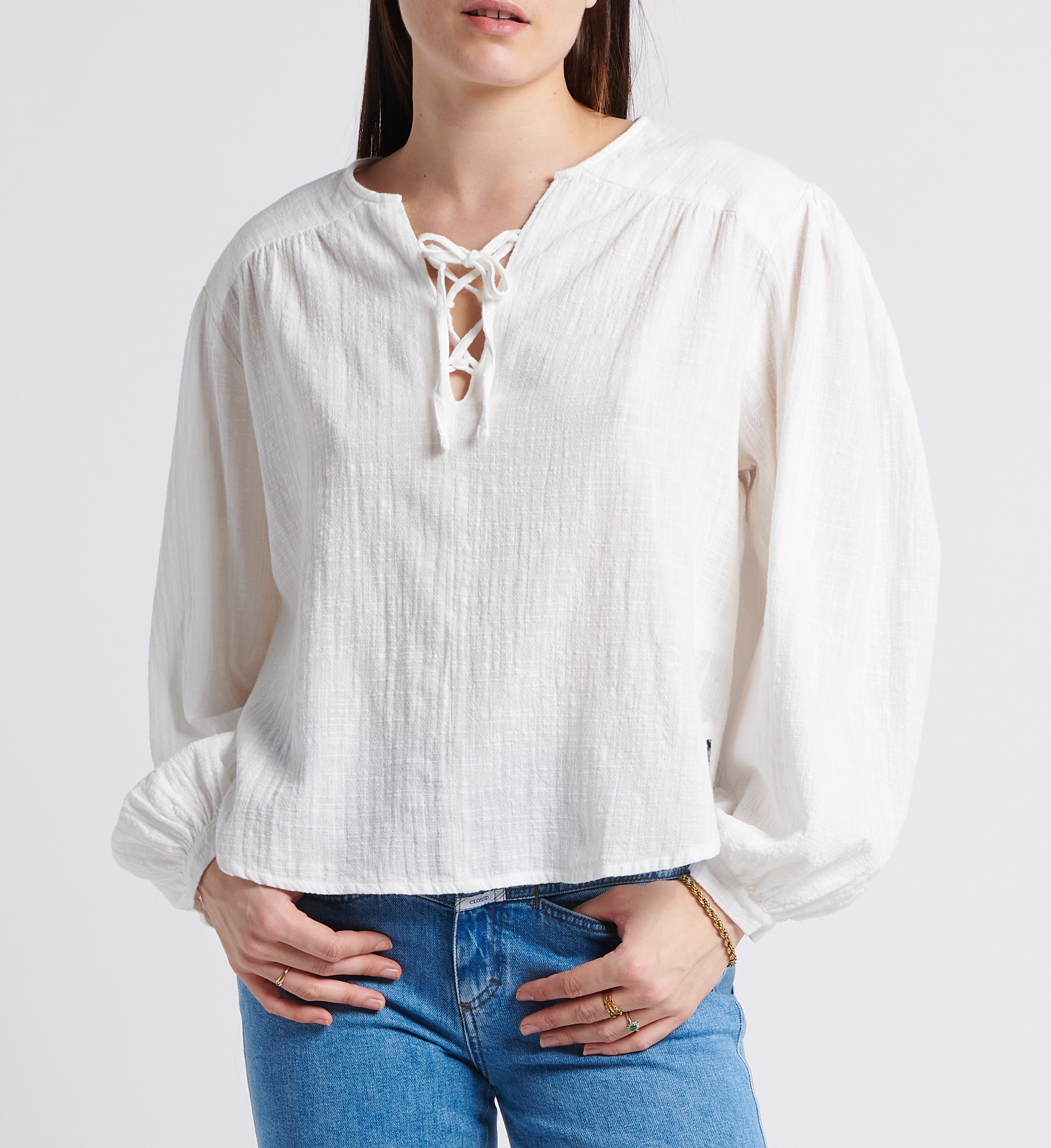 Loose-fit cotton blouse THE NEW SOCIETY White
