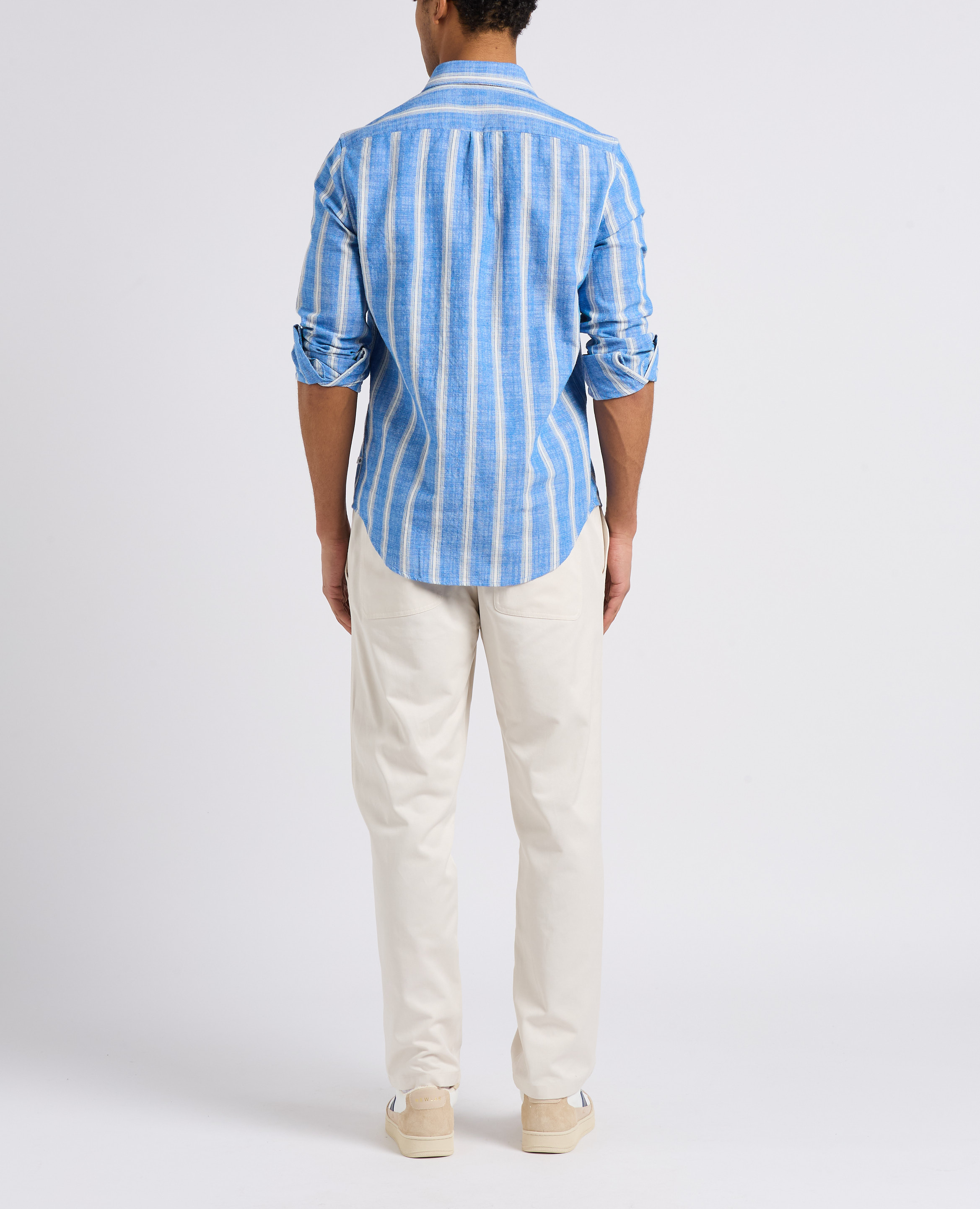 Straight-leg organic cotton-blend pants SAMSOE SAMSOE White