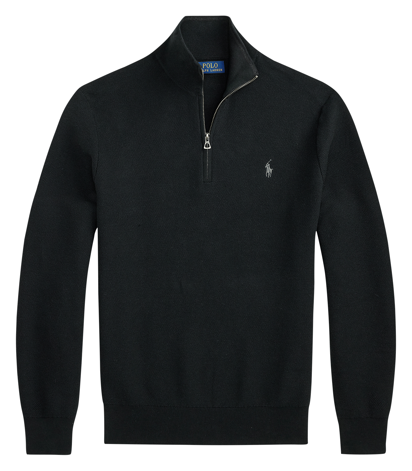 High-neck straight-cut cotton sweater POLO RALPH LAUREN Black