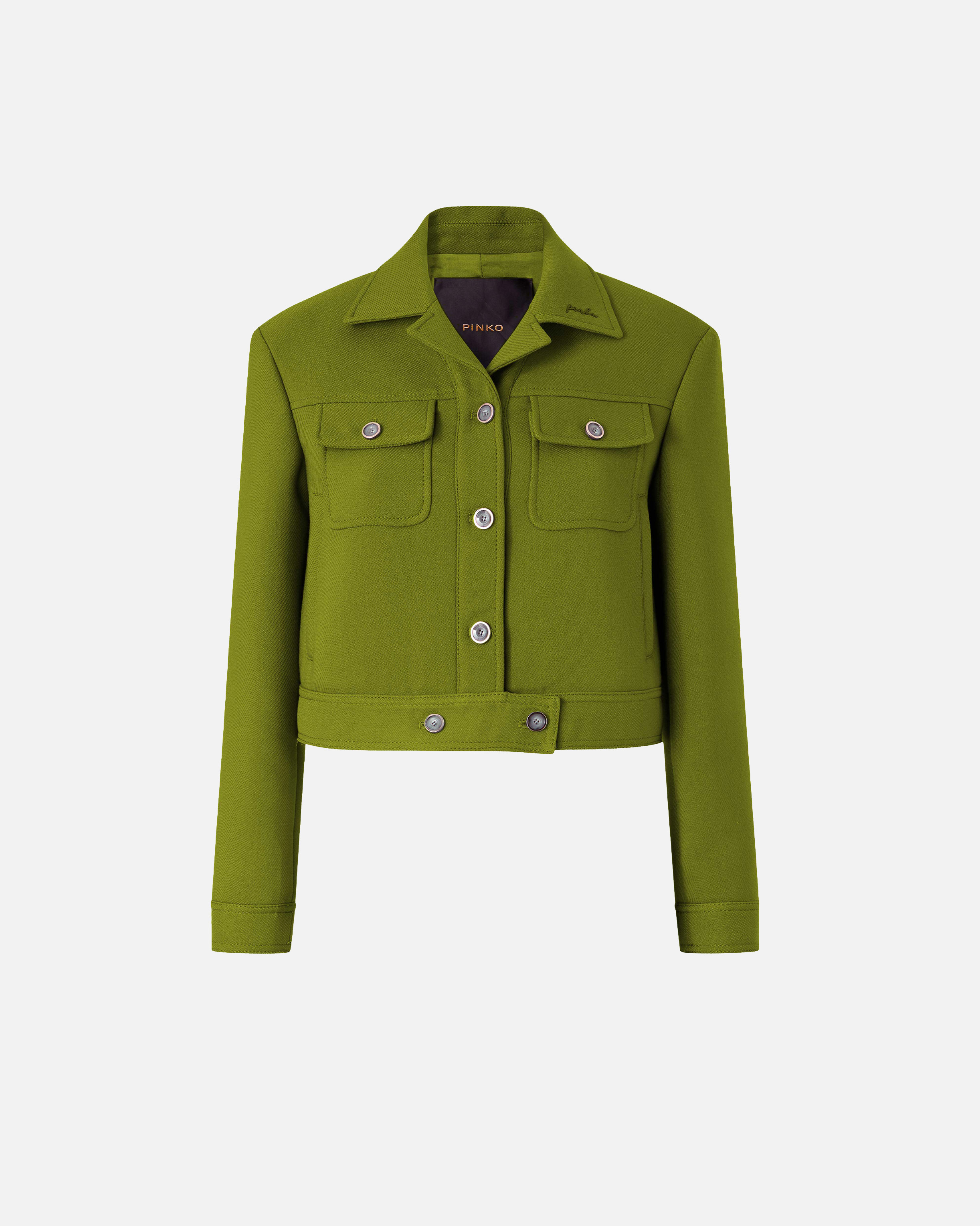 Blouson cropped avec surpiqûres PINKO Multicolore