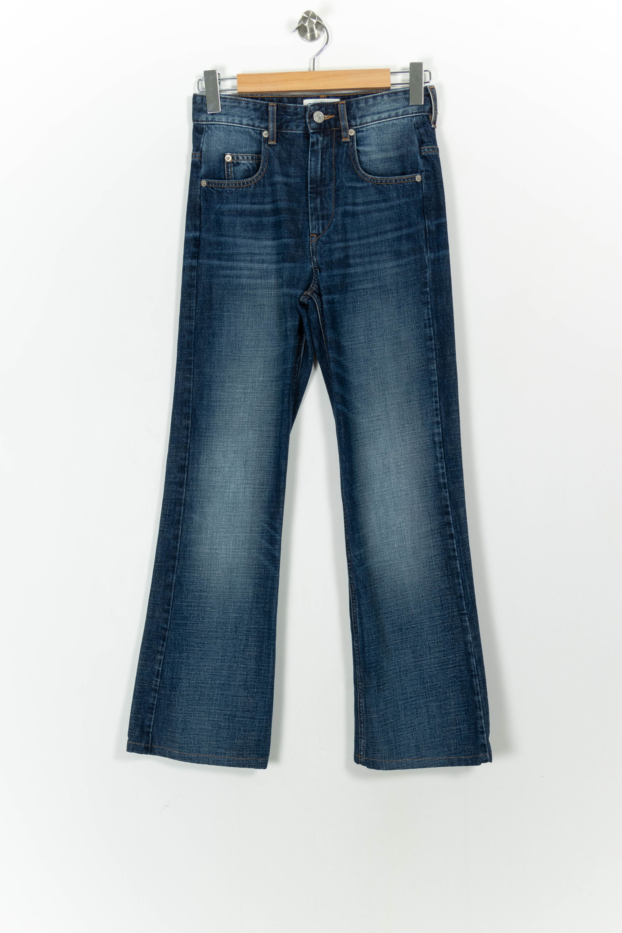 Cropped slim jeans with studs ISABEL MARANT ÉTOILE - SECONDE MAIN Blue