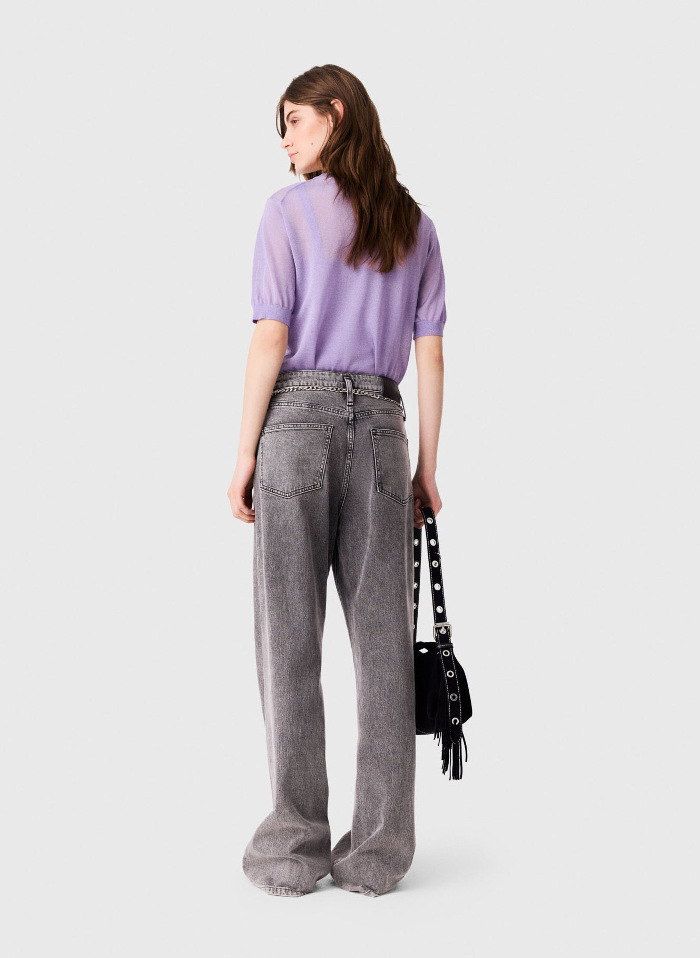 Rechte jeans - katoenblend MAJE Grijs