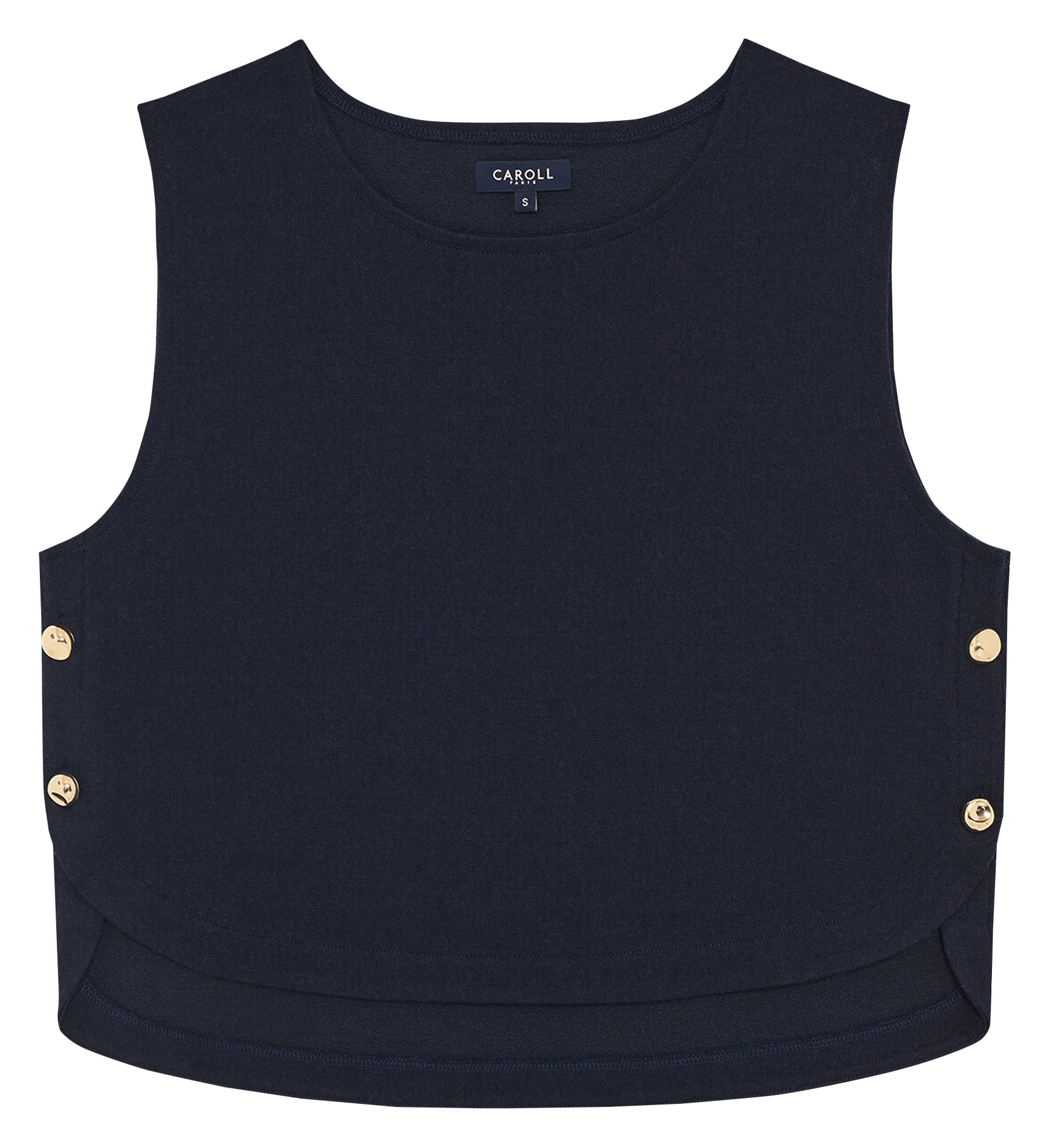 Sleeveless straight cut sweater CAROLL Blue