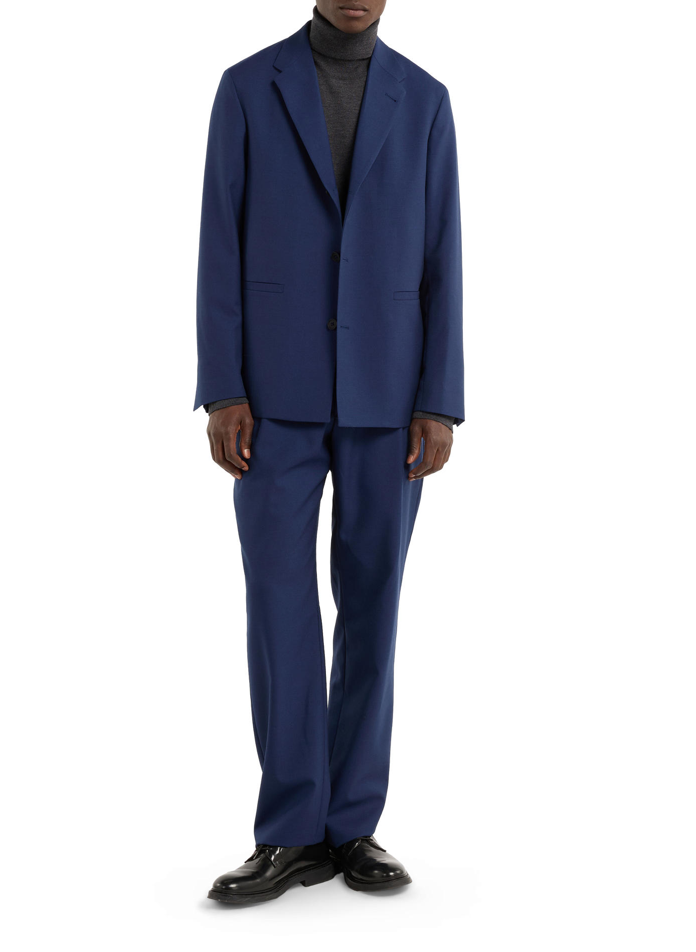 Straight wool suit jacket in iso SAISON 1865 Blue