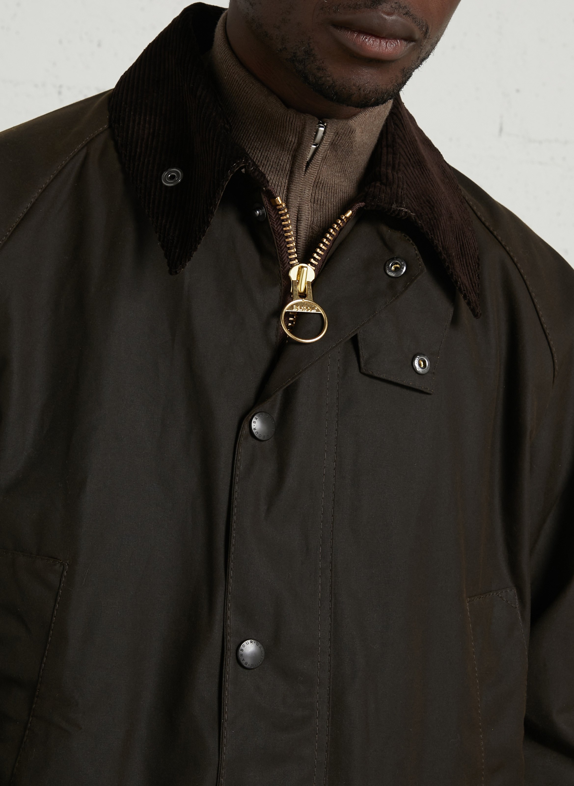 Veste col classique en coton BARBOUR Kaki