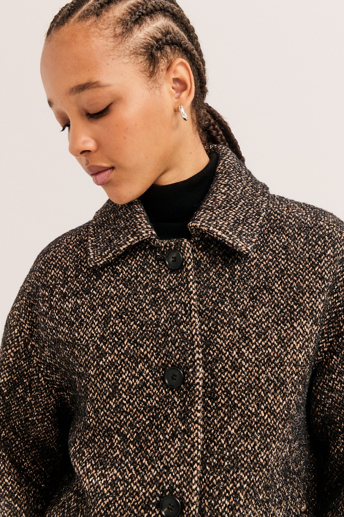 Manteau court en coton mélangé PABLO Noir