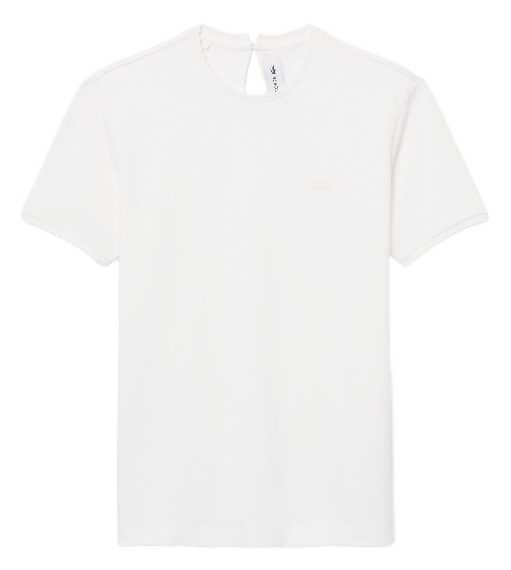 Gerader T-Shirt mit Rundhalsausschnitt und Wellenkante aus Baumwollmischung LACOSTE Grau
