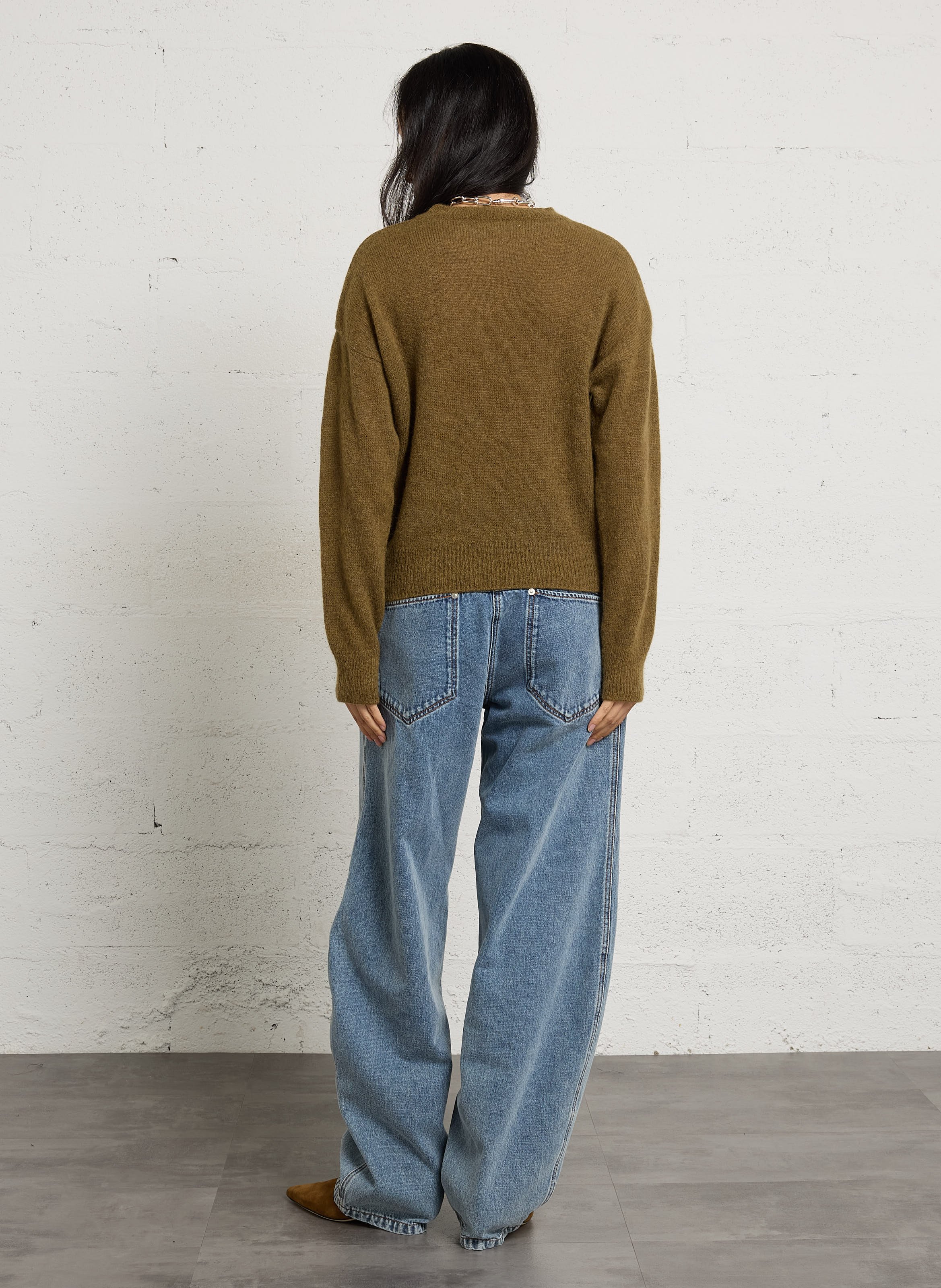 Trui met ronde hals | wolblend MASSCOB Kaki