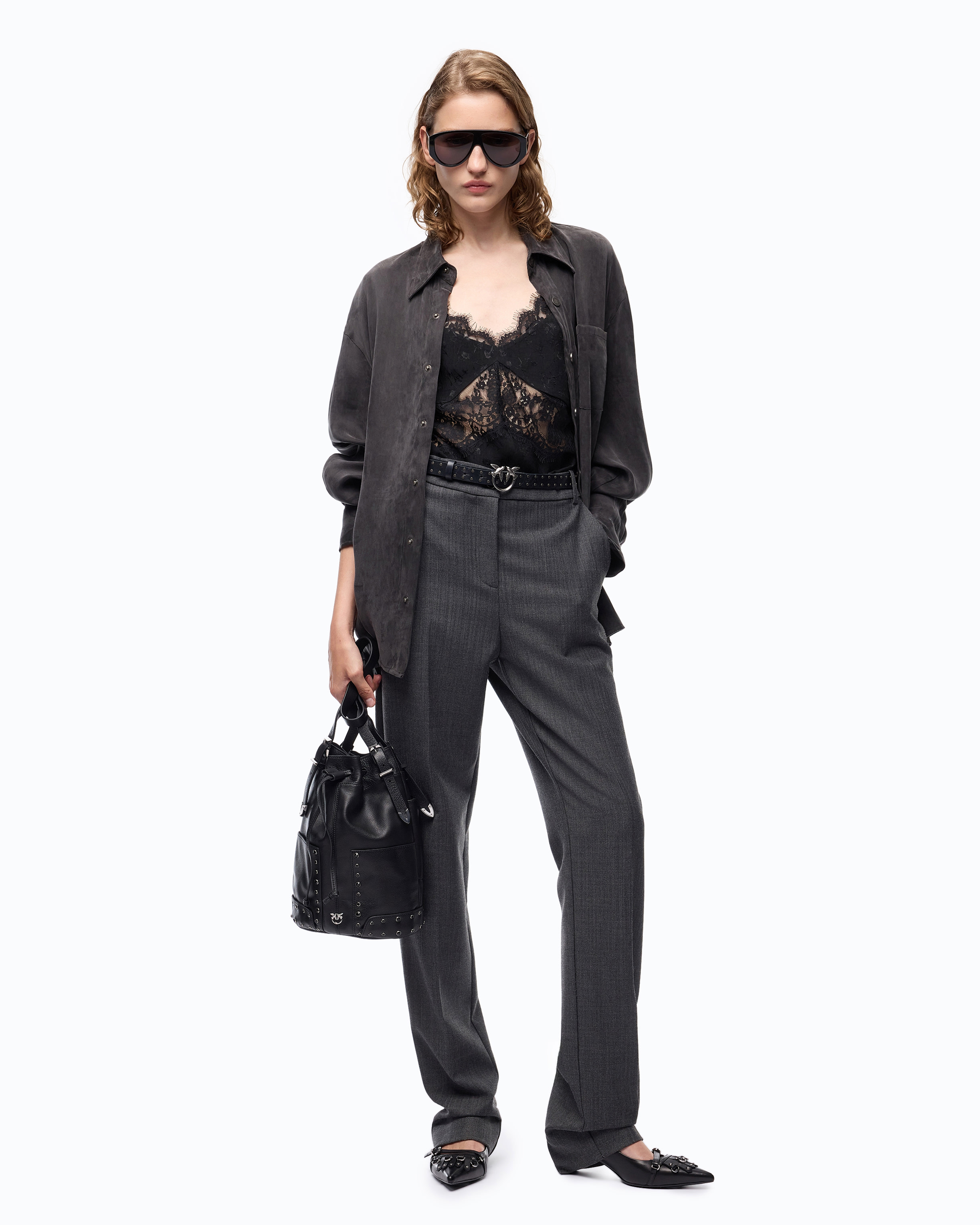Peach-skin twill shirt | Black PINKO Women
