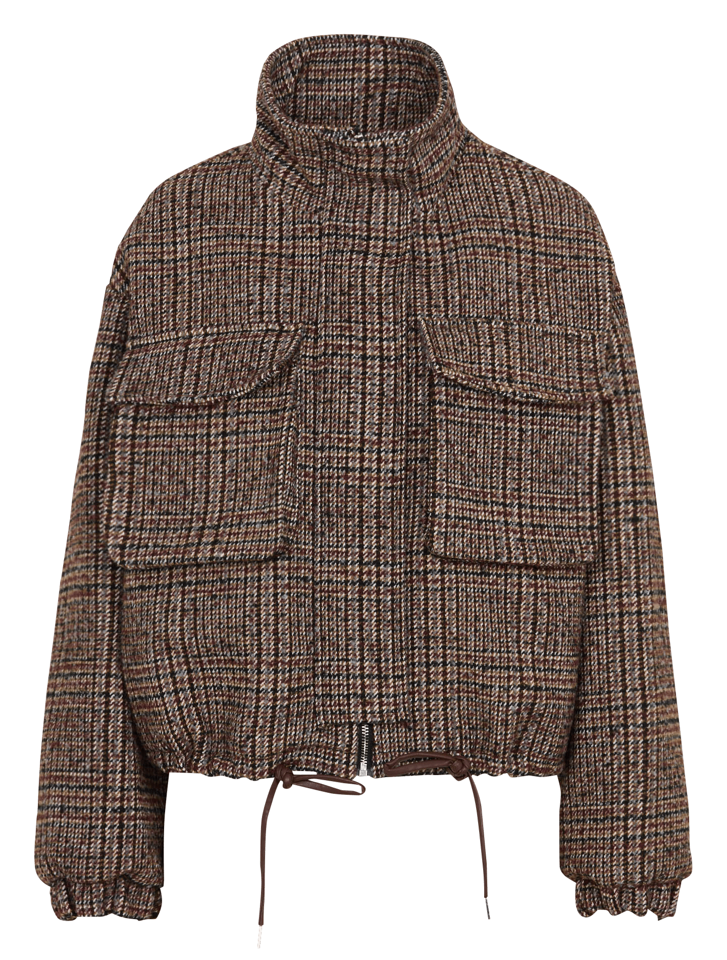 Straight-fit patterned high-neck jacket IMPERIAL Beige