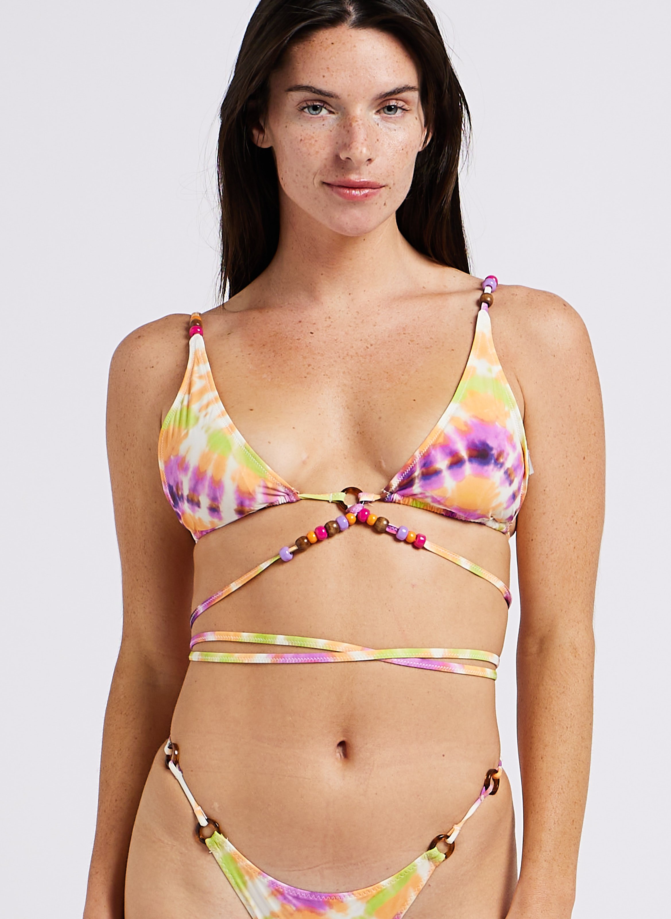 Haut de bikini triangle imprimé LOVE STORIES