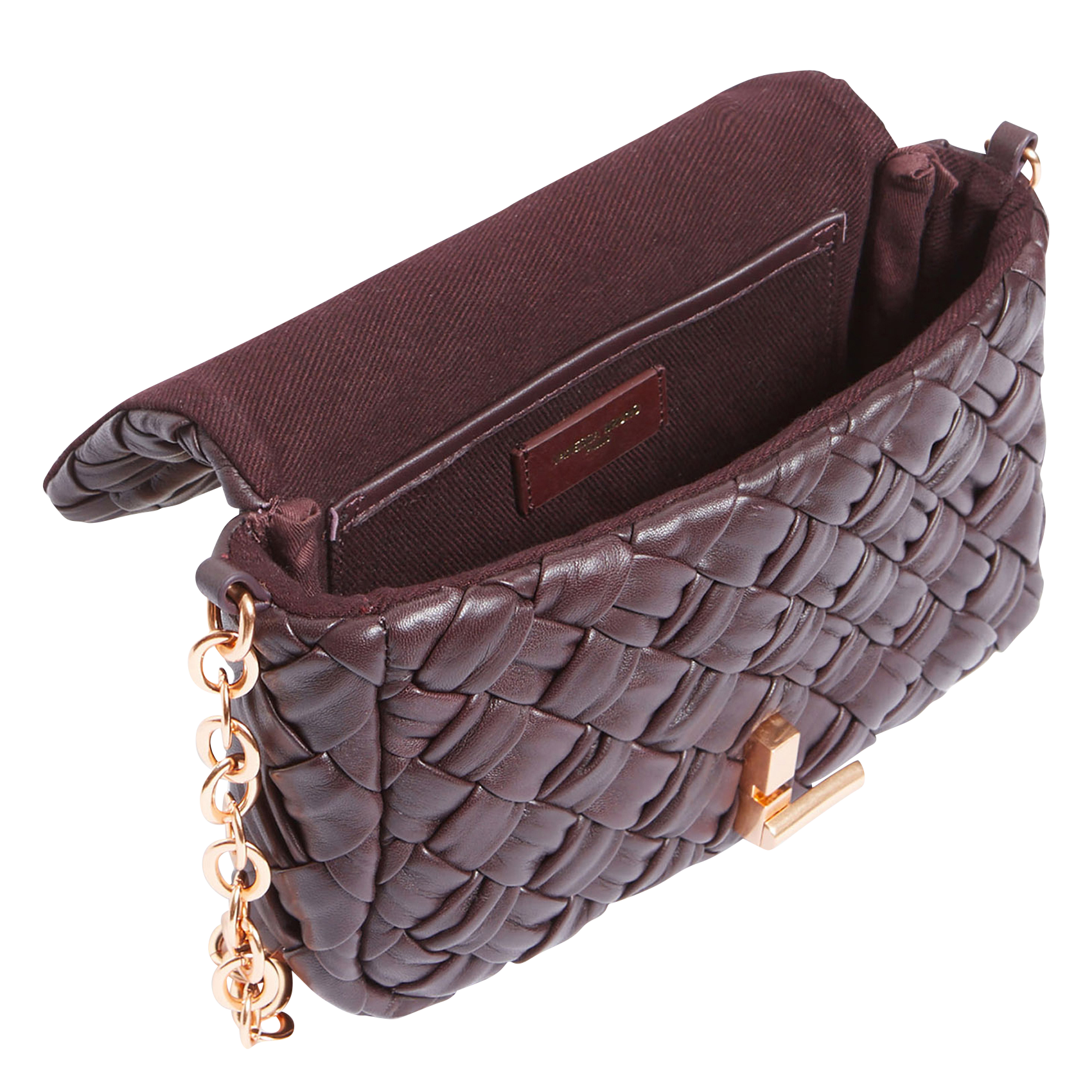 Sac bandoulière en cuir tressé VANESSA BRUNO Marron