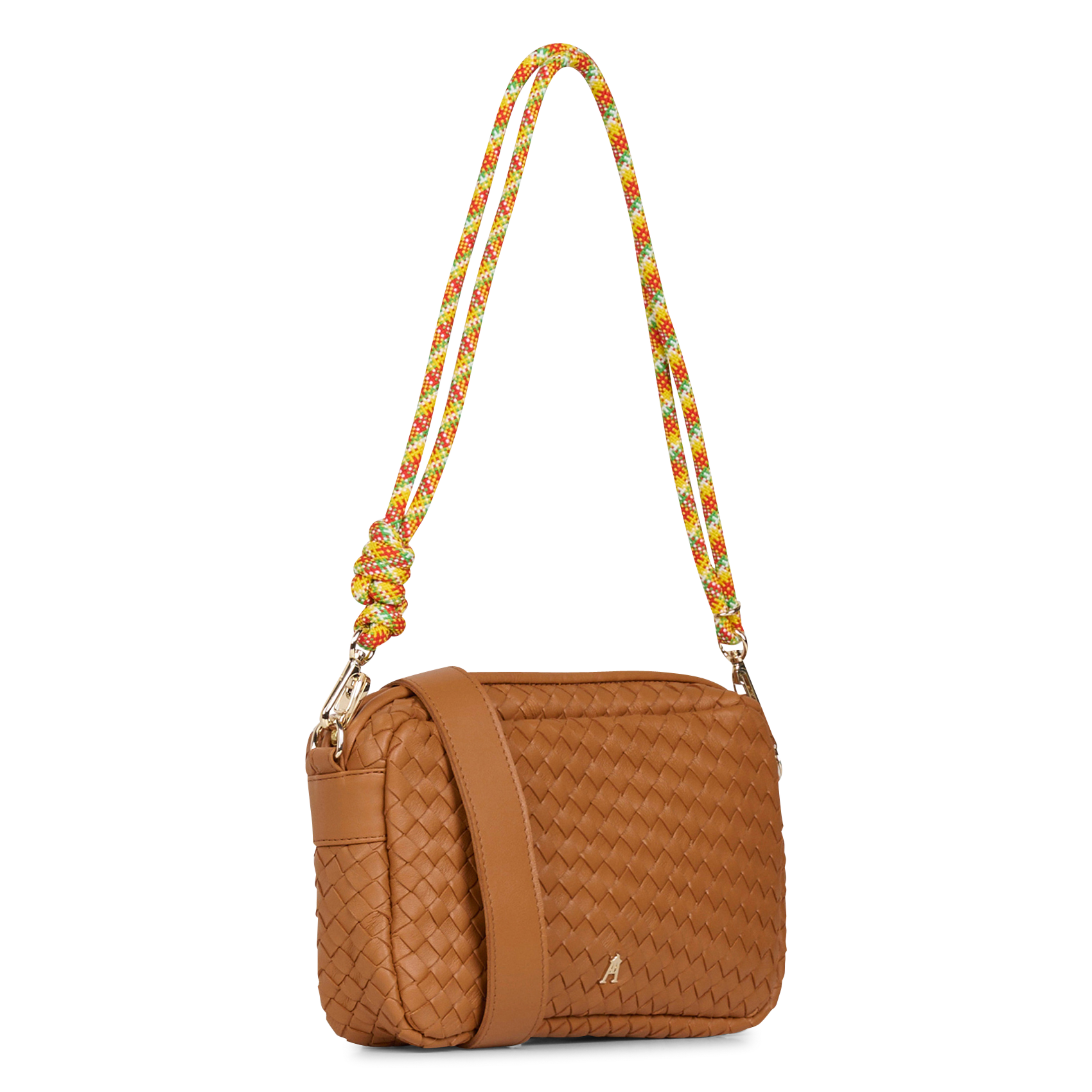 Sac bandoulière en cuir tressé CRAIE STUDIO Marron