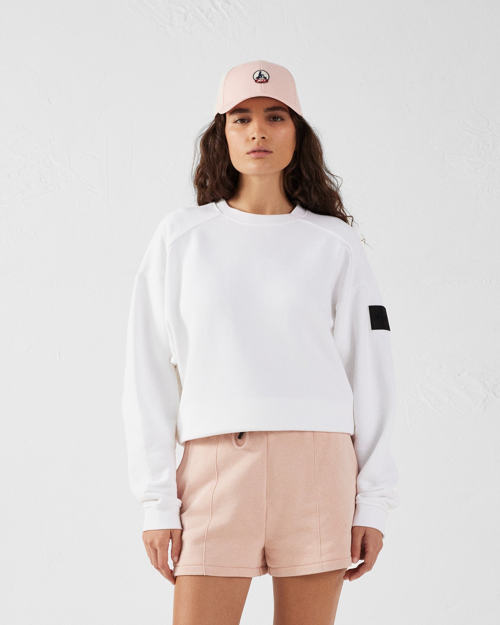 Bicolor round neck Pinako sweatshirt JOTT White