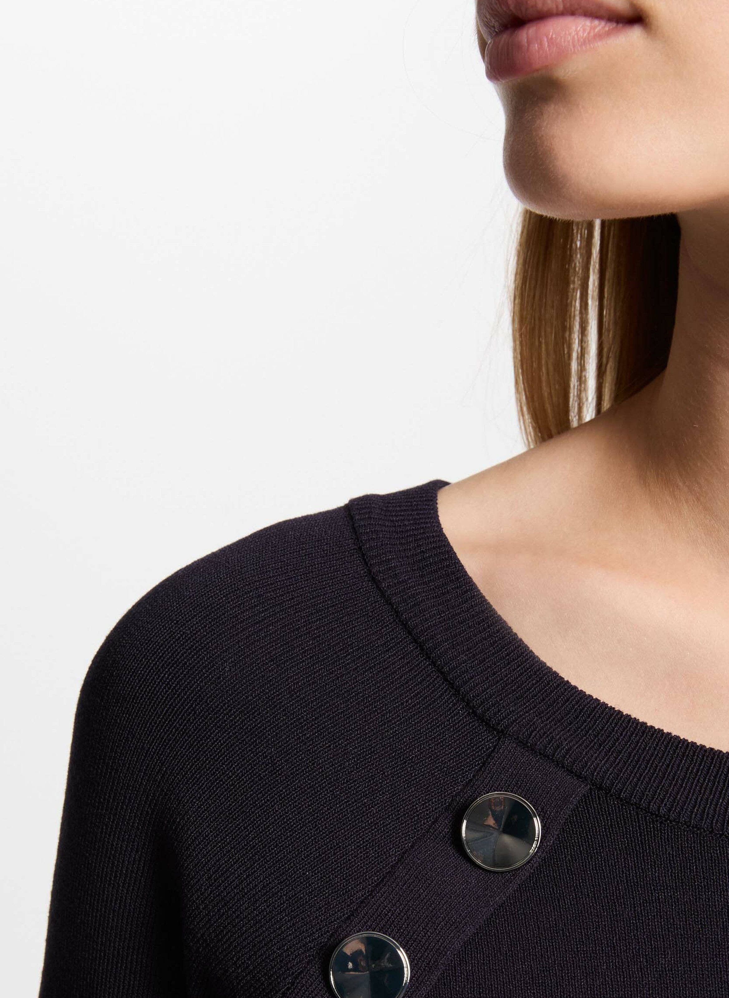 Kurzes Kleid mit Rundhalsausschnitt MORGAN Blau