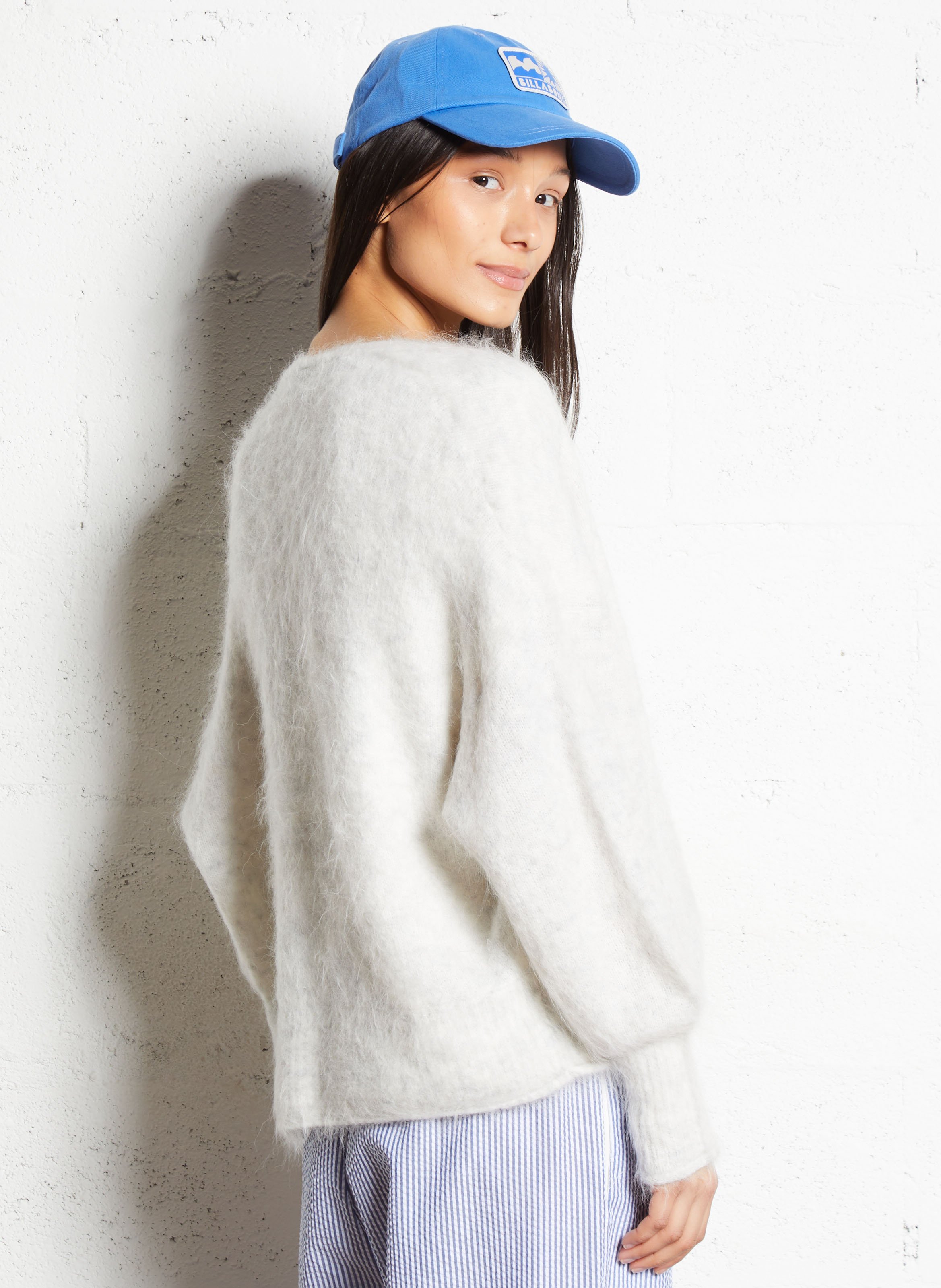 Straight alpaca-blend cardigan AMERICAN VINTAGE Grey