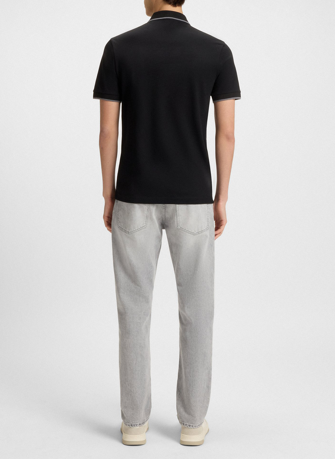 Slim-fit stretch cotton polo shirt BOSS Black