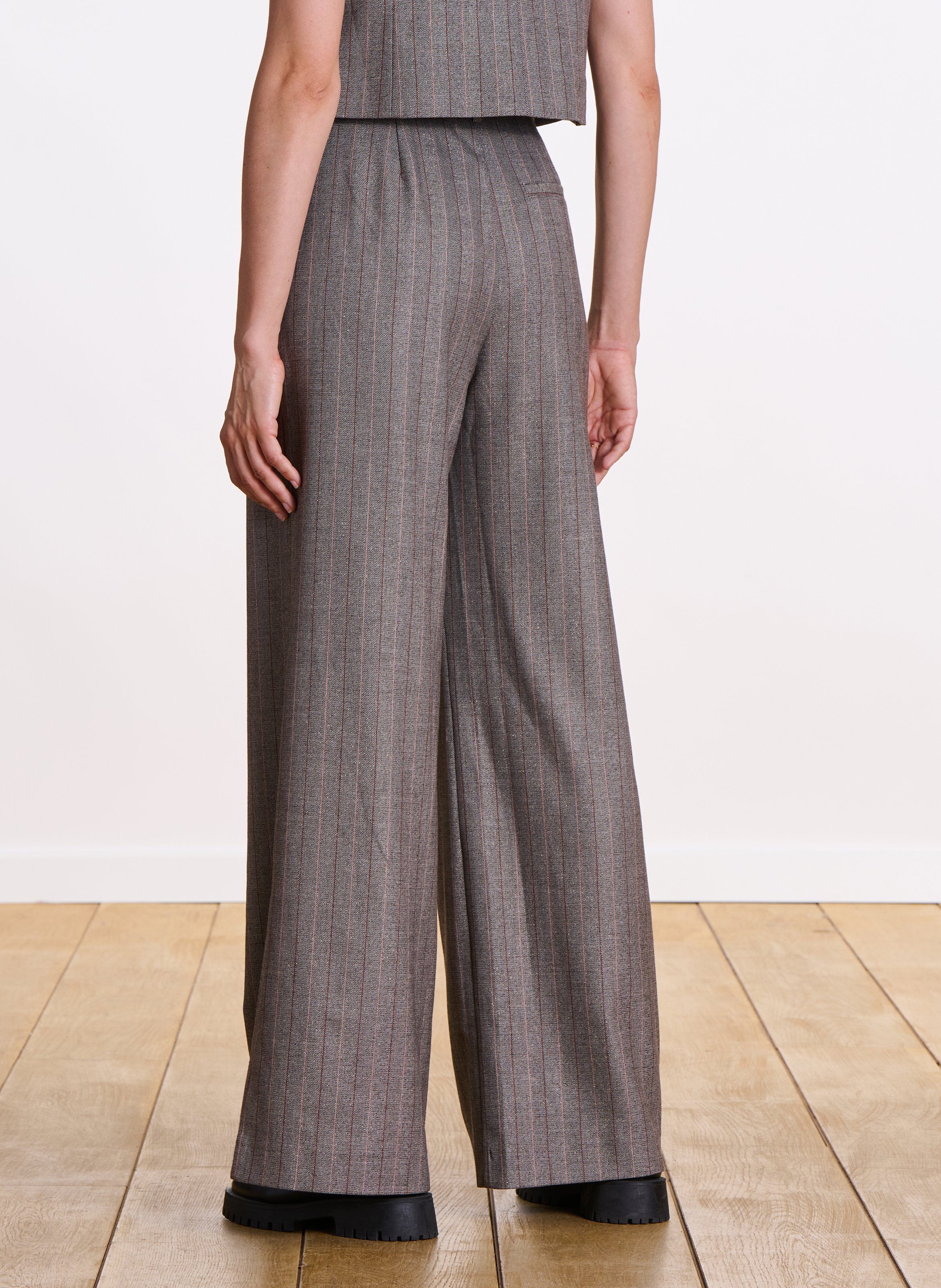 Rechte broek met strepen  LA FEE MARABOUTEE Beige