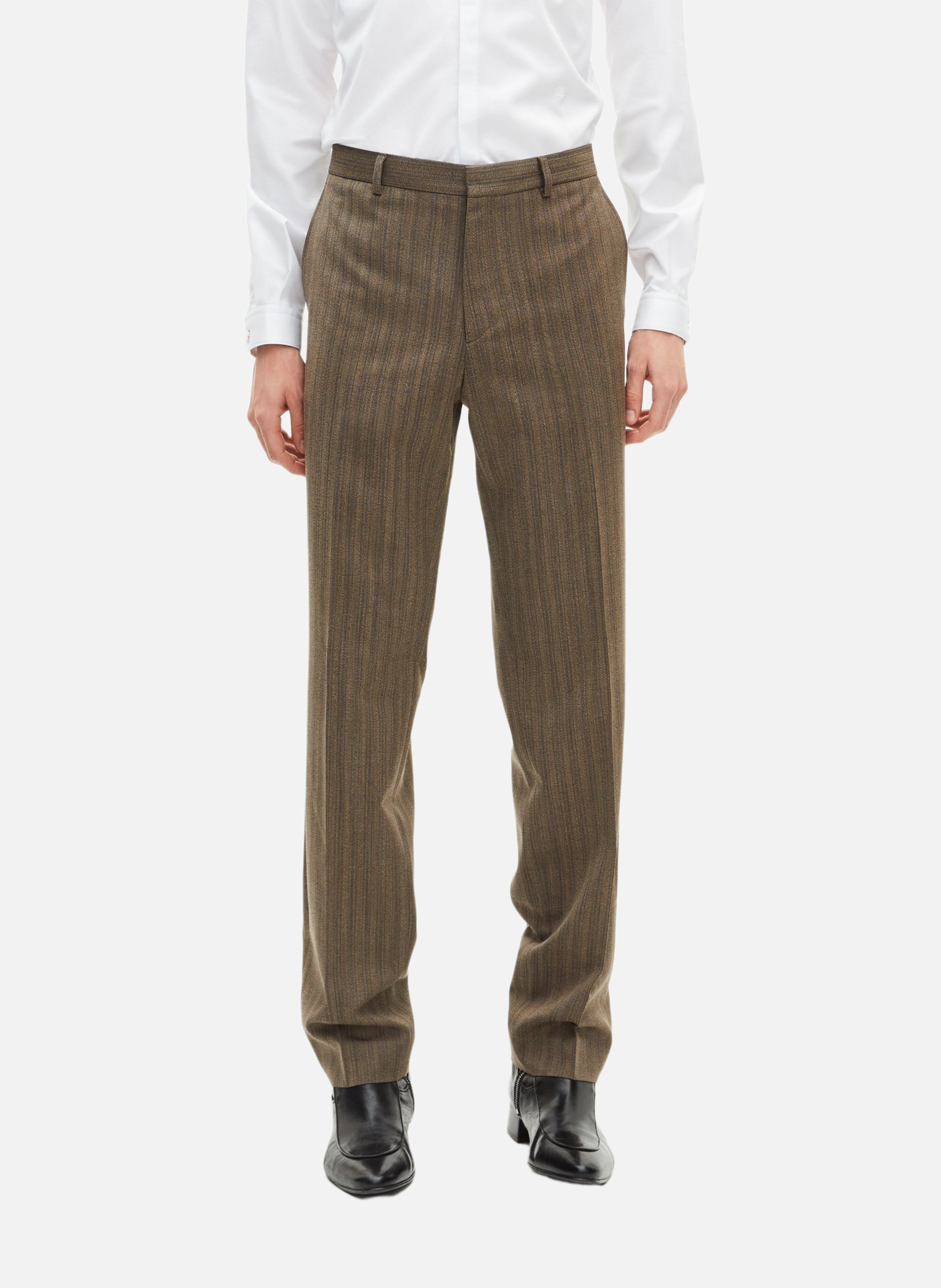 Straight-leg striped suit pants THE KOOPLES Brown