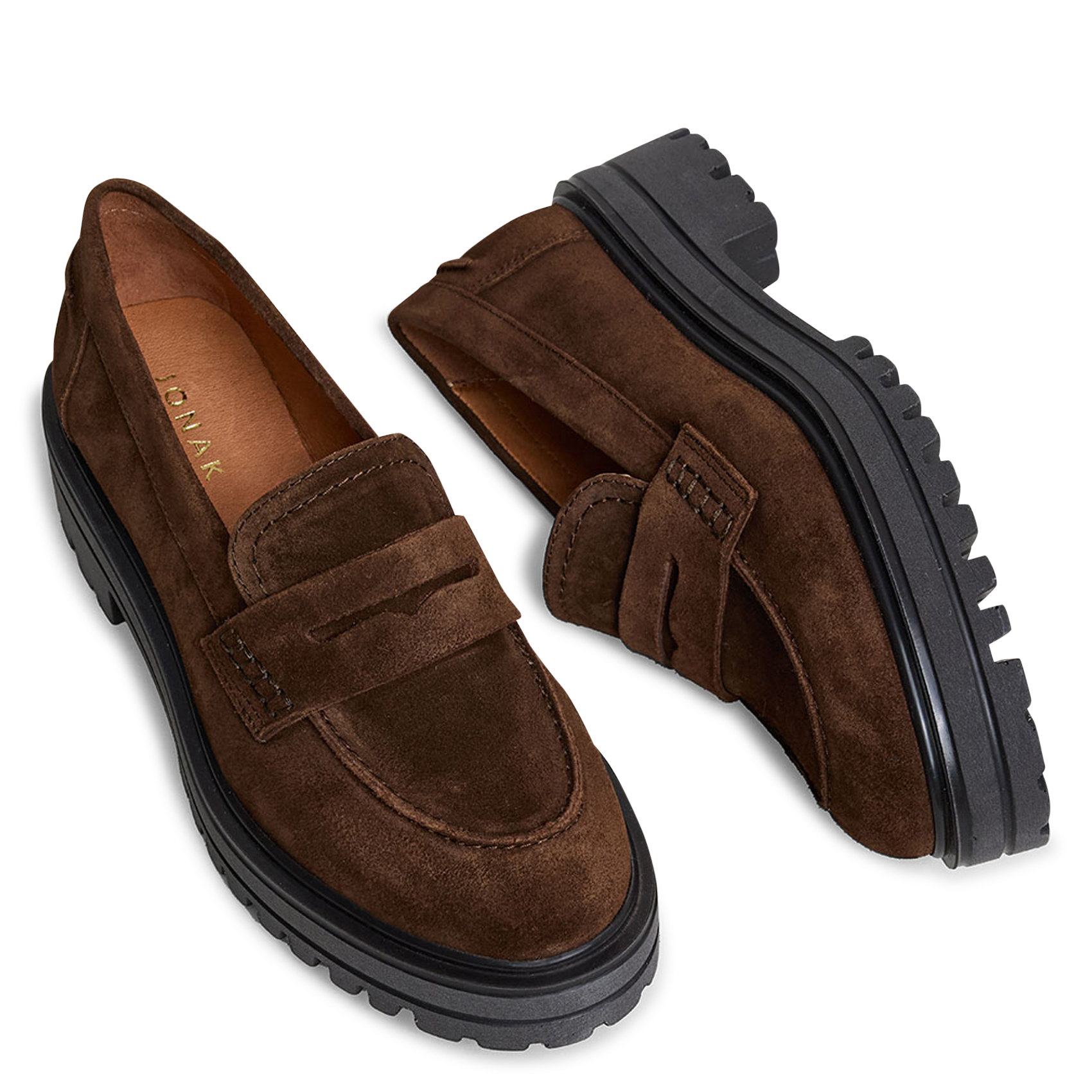 Leather loafers JONAK Brown