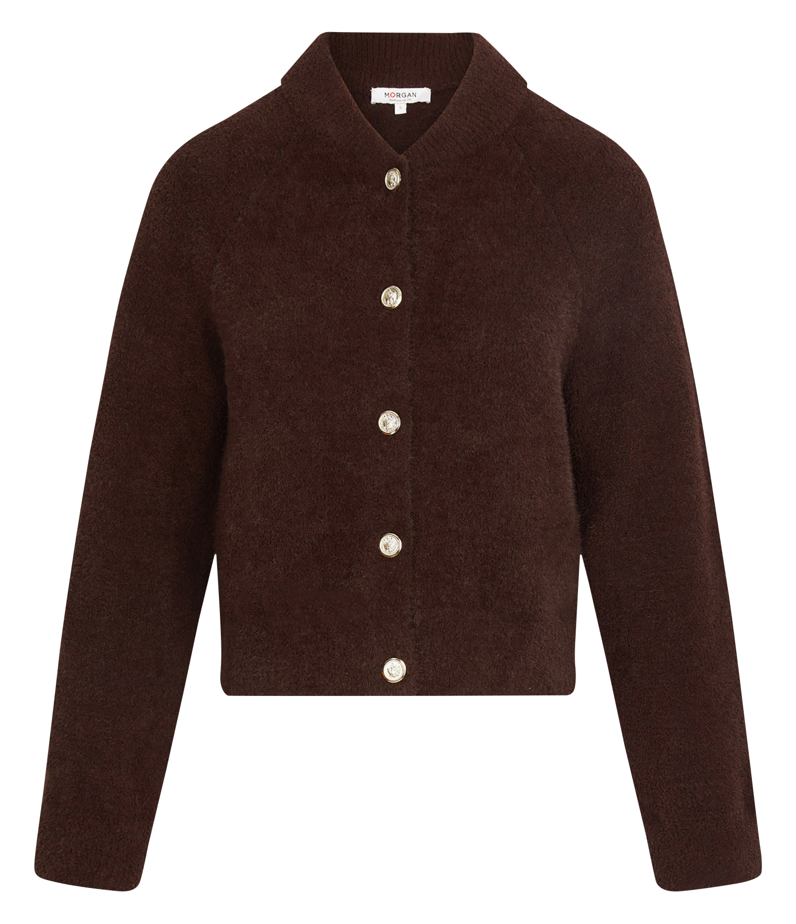 Round-neck cardigan MORGAN Brown