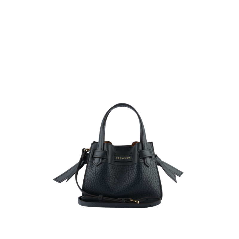 Handbag - cowhide leather POURCHET Blue