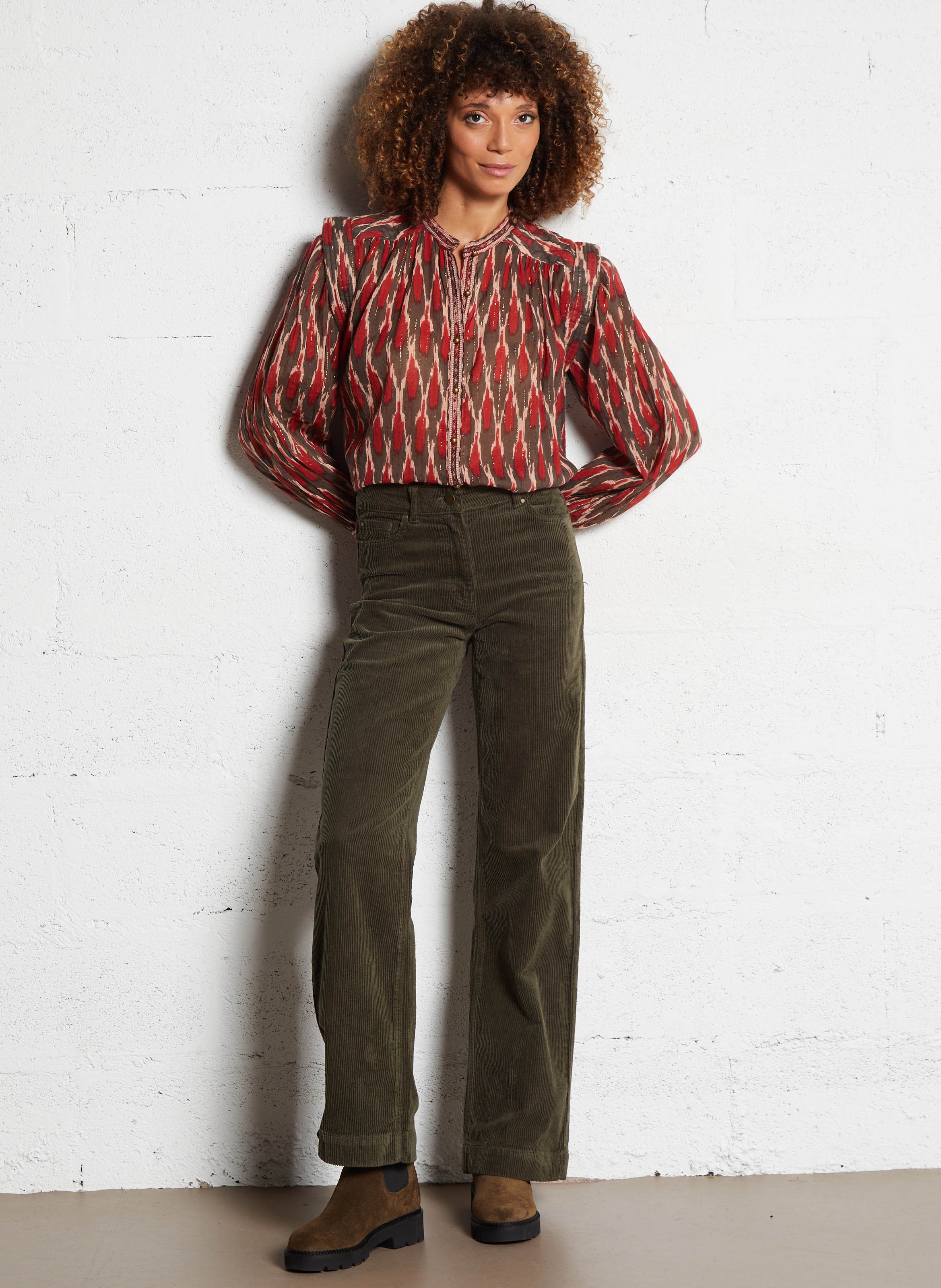 Corduroy carrot pants MAISON 123 Khaki