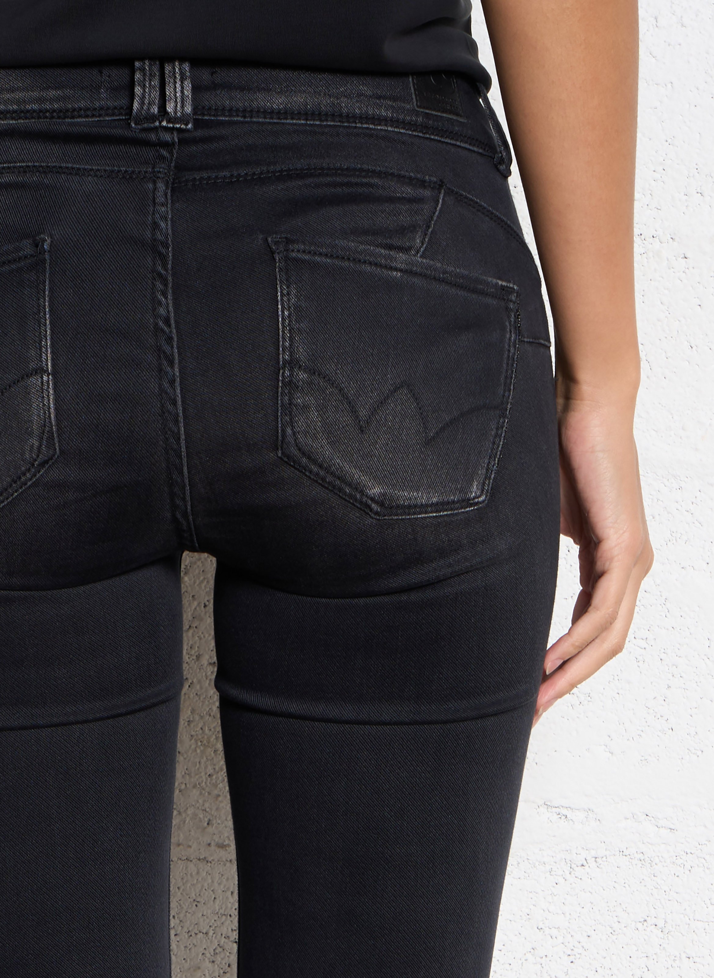 Jean slim en coton mélangé LE TEMPS DES CERISES Noir