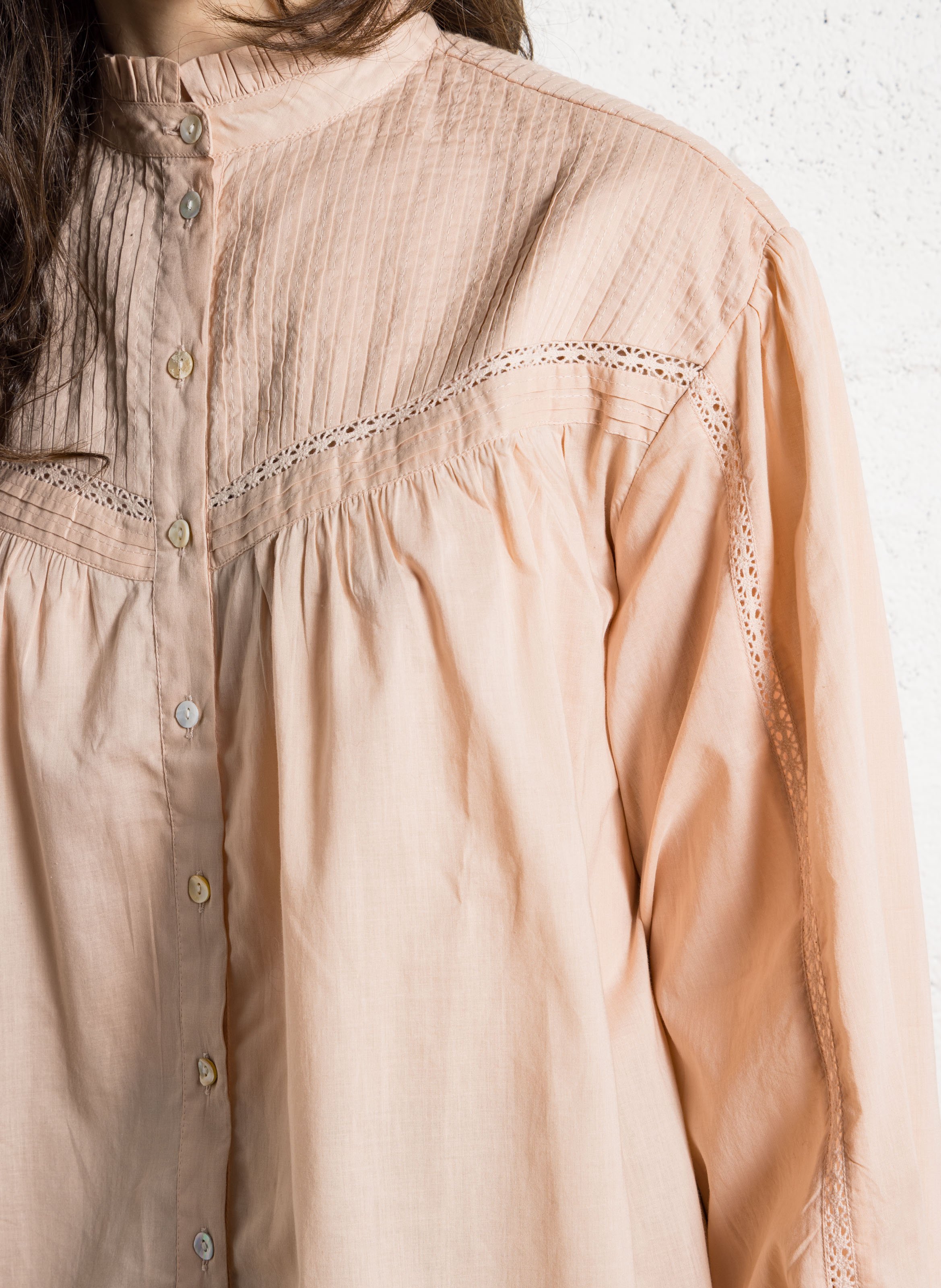 Victorian collar cotton blouse HOD PARIS Beige