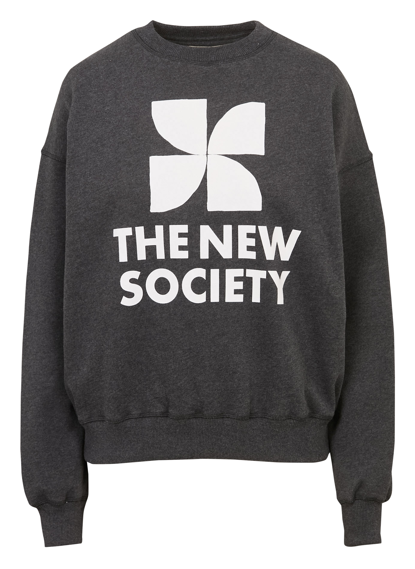 Oversized, katoenen sweater met ronde hals THE NEW SOCIETY Grijs