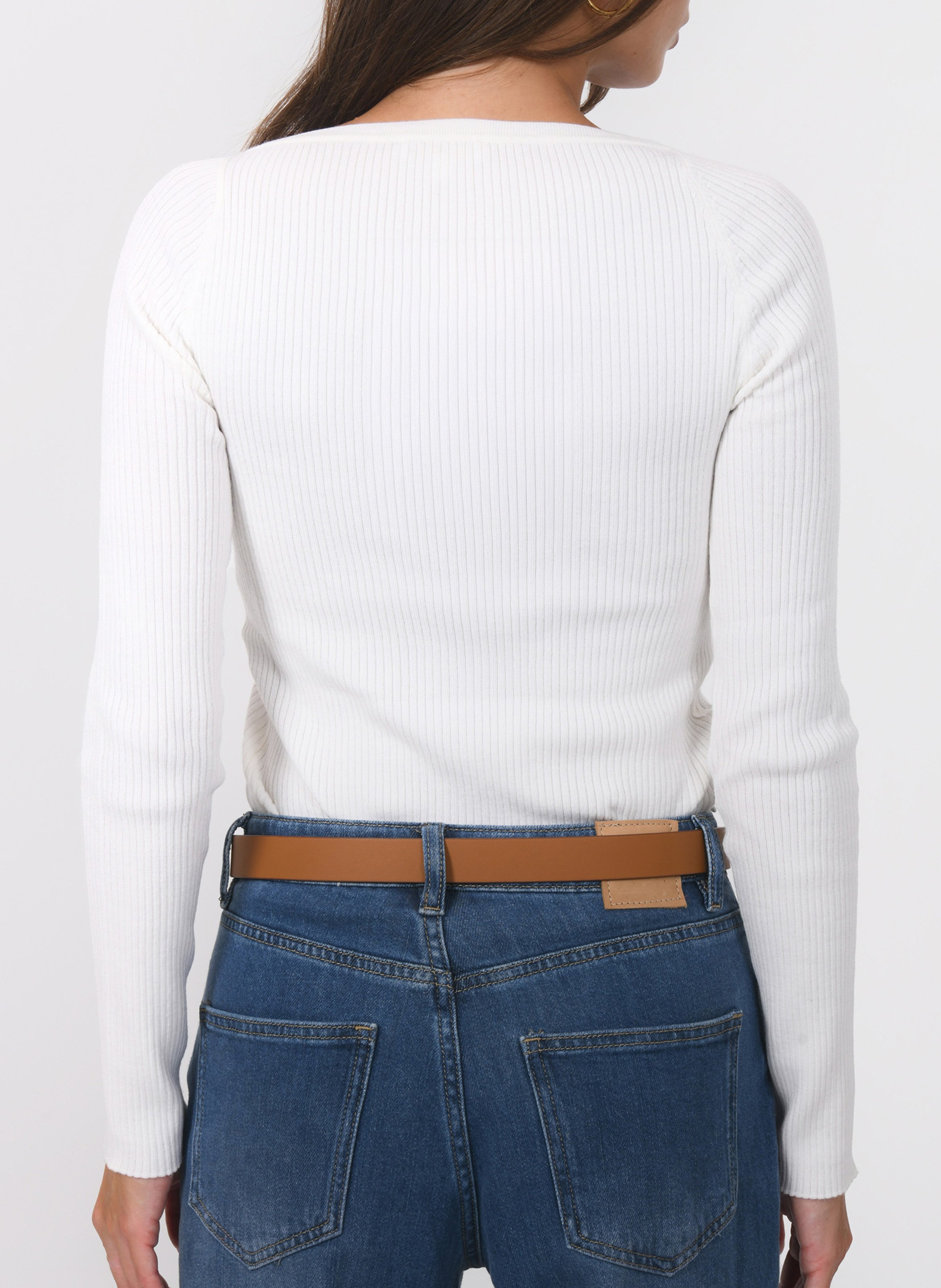 Pullover mit asymmetrischem Kragen KOOKAI Weiss