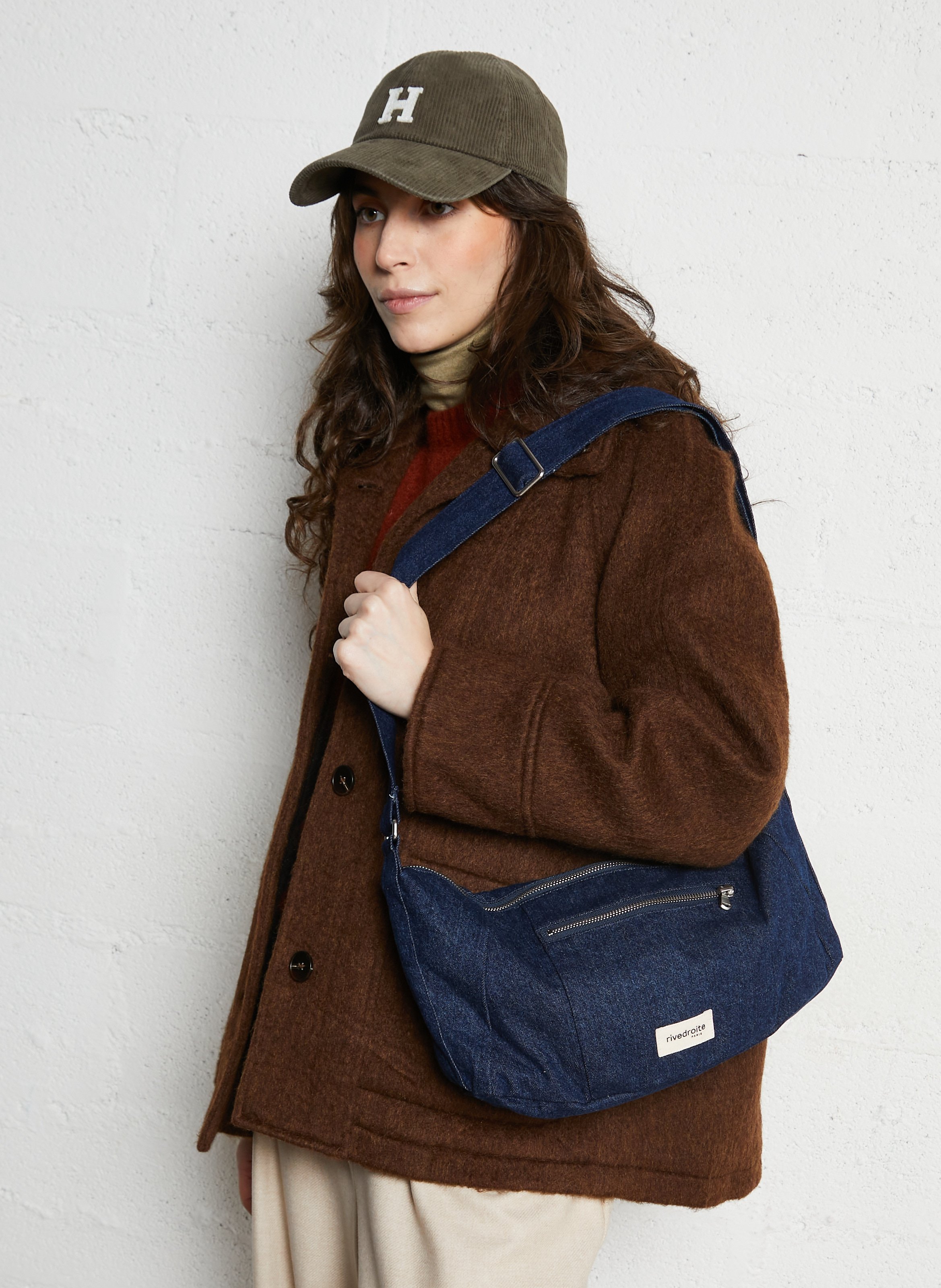 Raw denim shoulder bag RIVEDROITE PARIS Blue