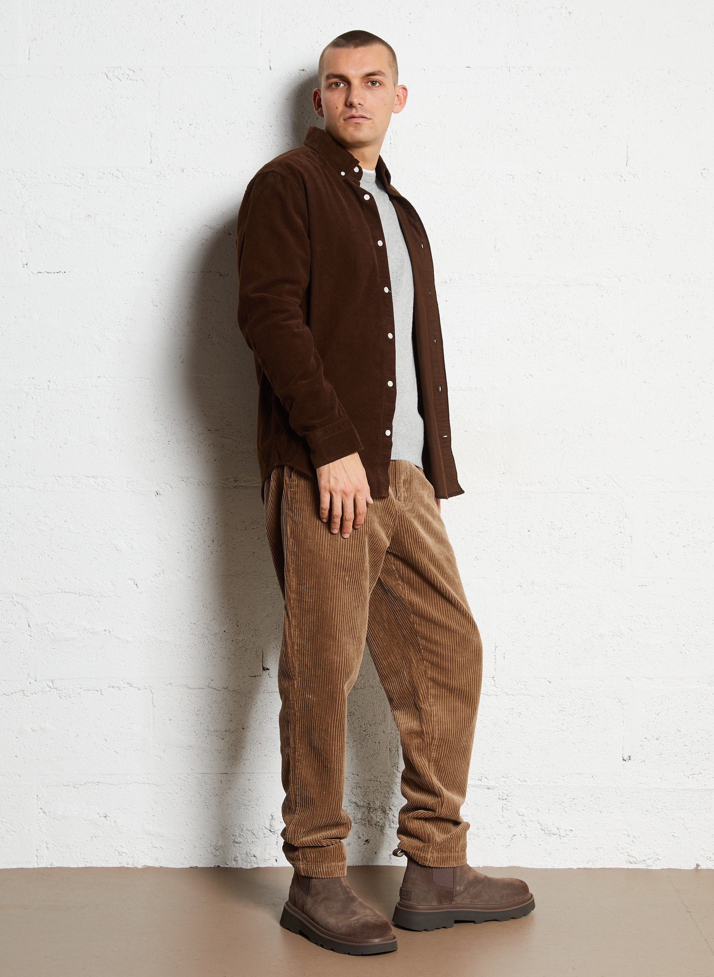 Chemise col classique manches contrastantes en coton GANT Brown