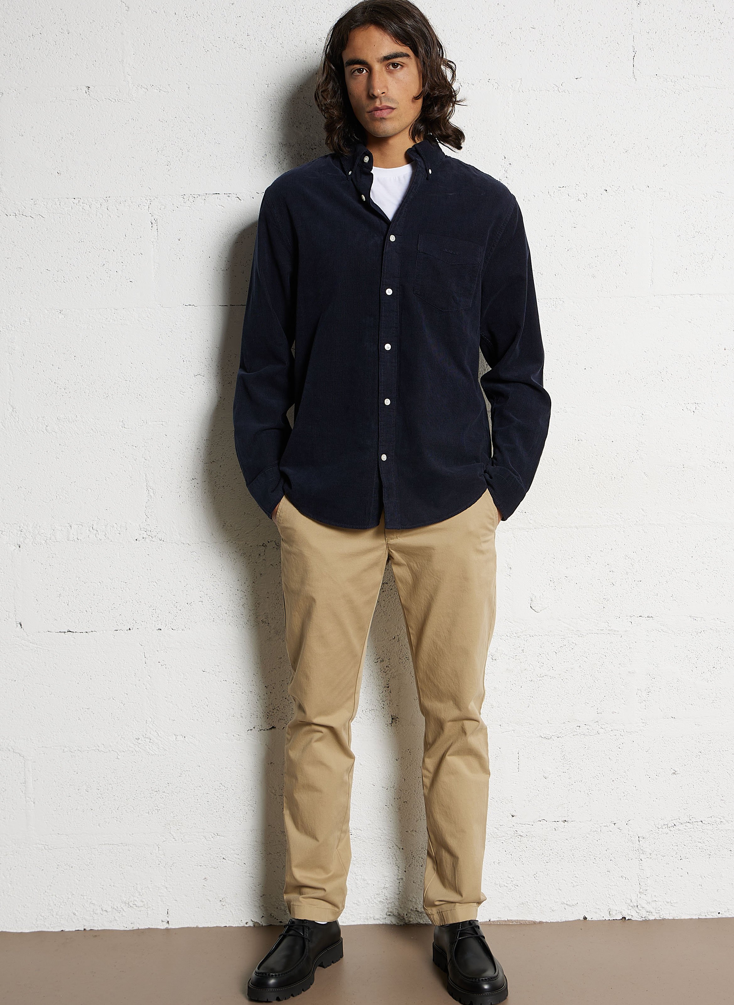 Straight cotton trousers GANT Green