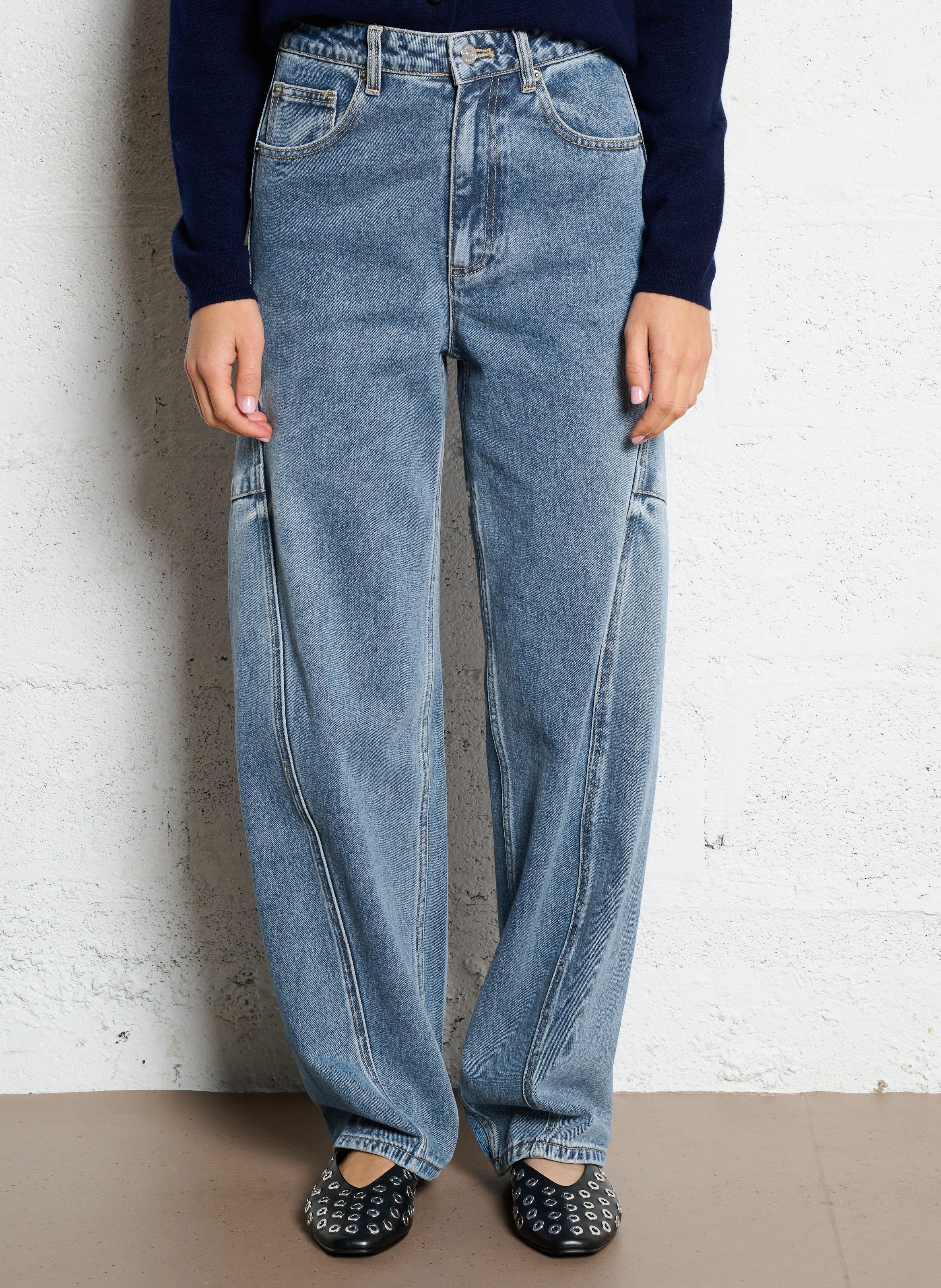 Jean droit large en coton mélangé BERENICE