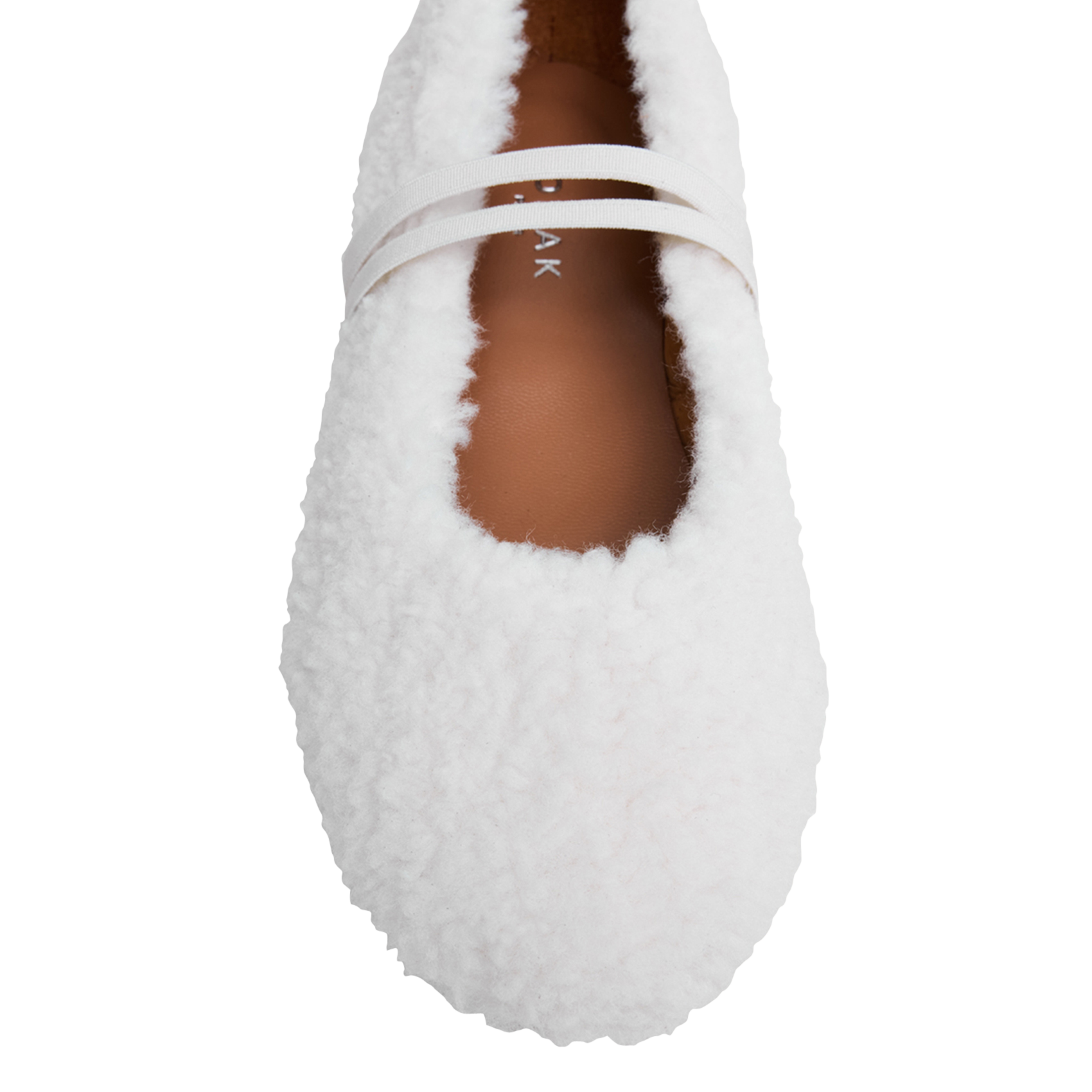 Fur-effect ballet flats JONAK White