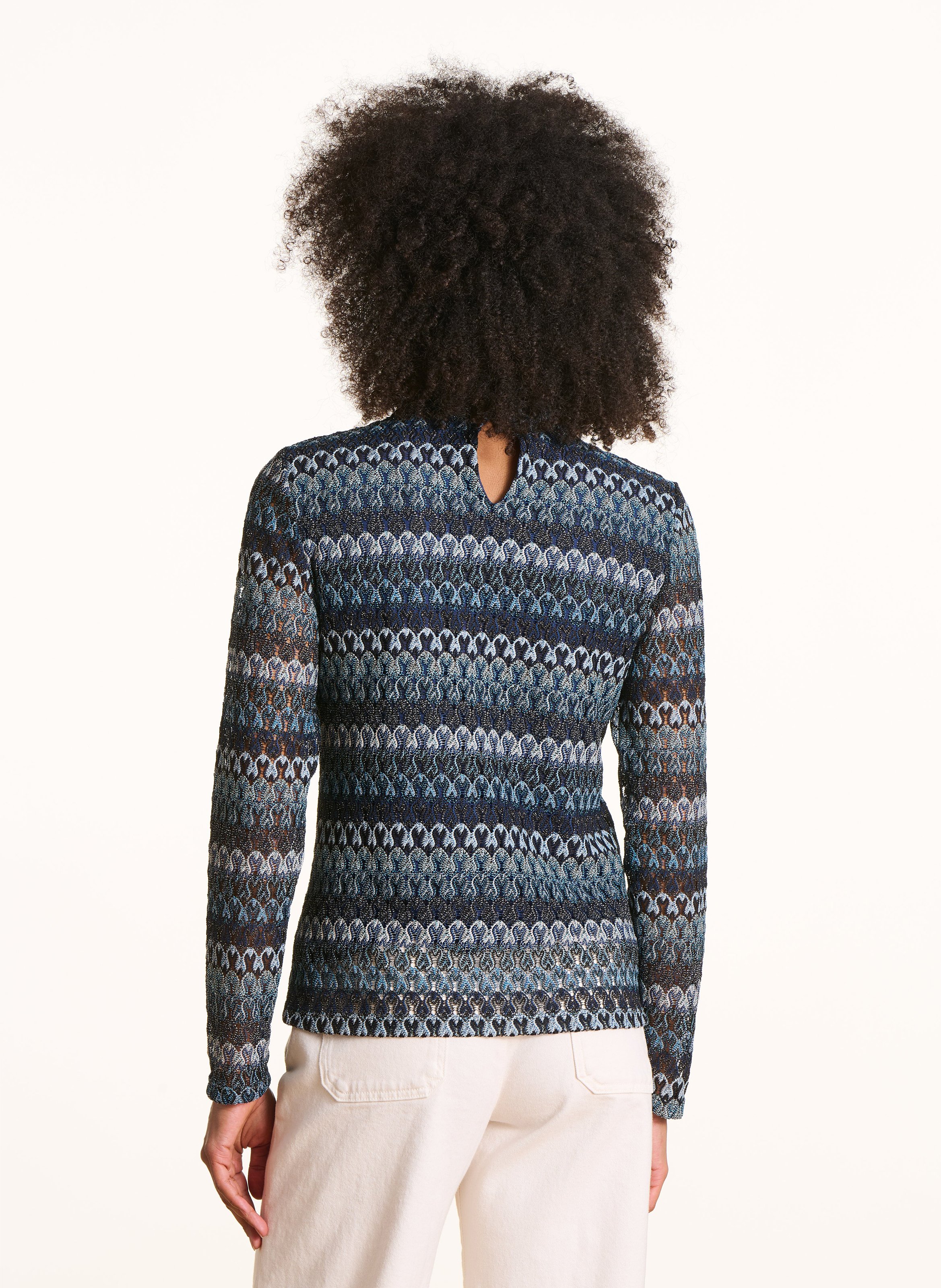 Straight crochet top LA FEE MARABOUTEE Blue