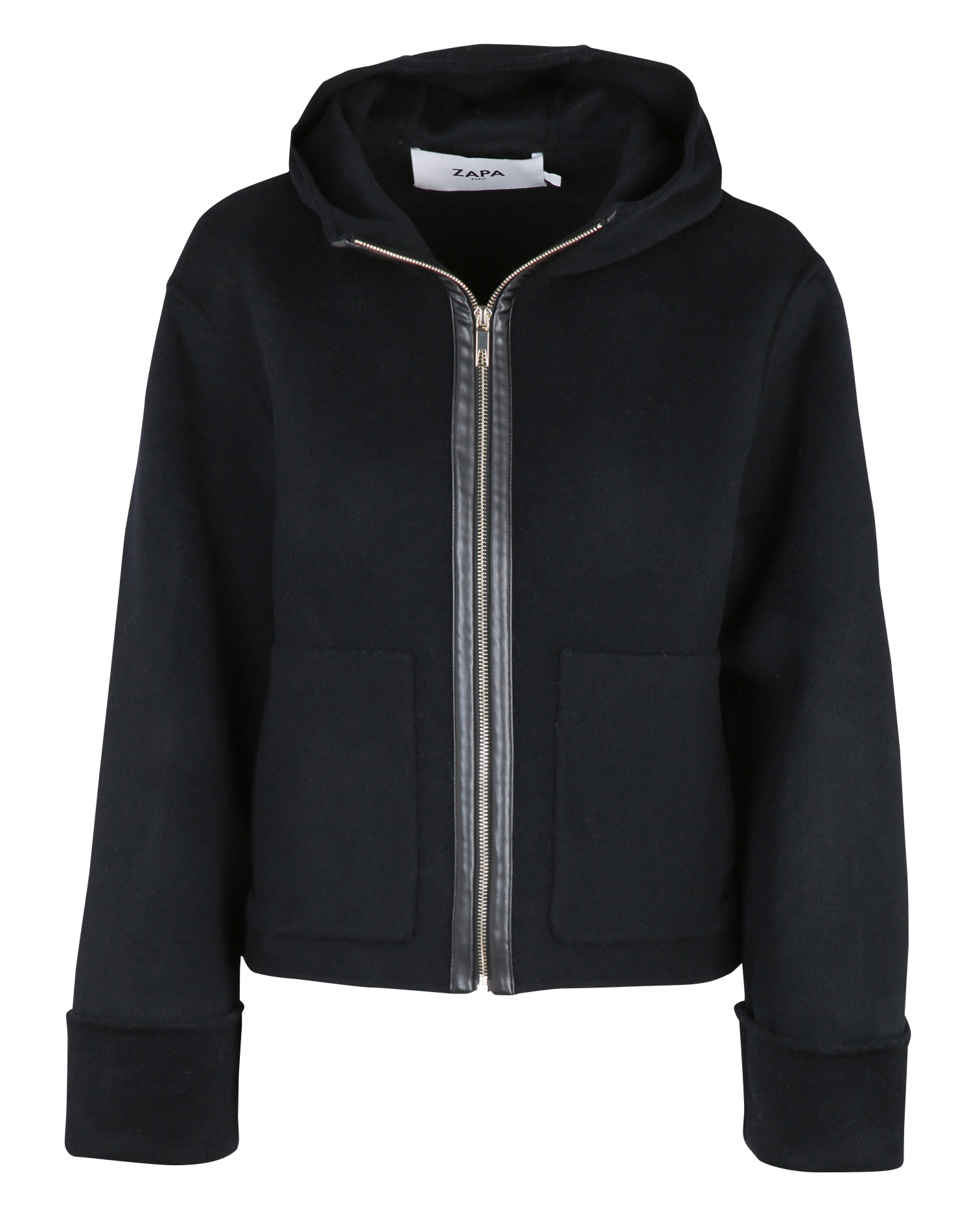 Oversized wool blend hooded jacket ZAPA Blue