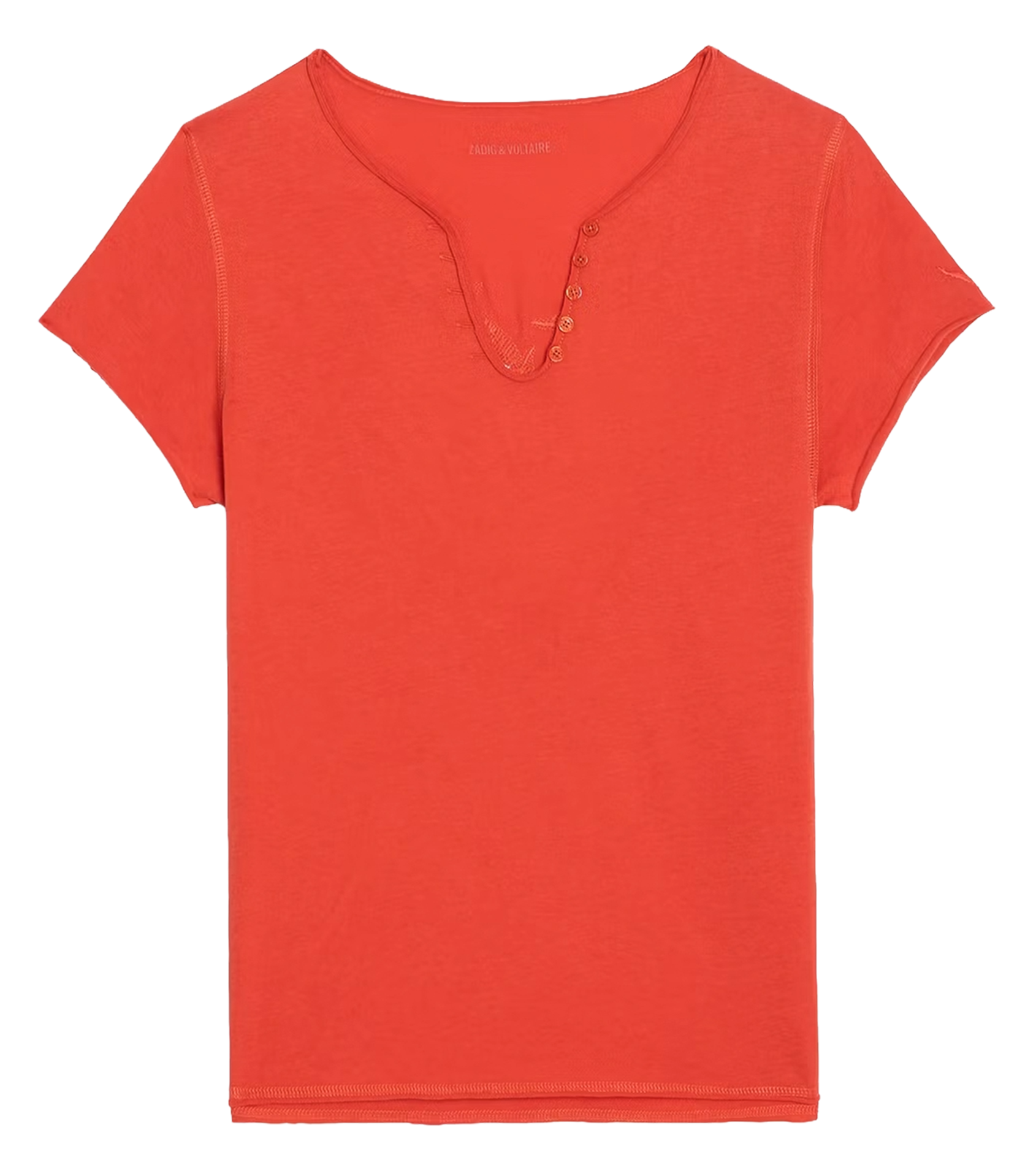Cotton Henley collar T-shirt ZADIG&VOLTAIRE Orange