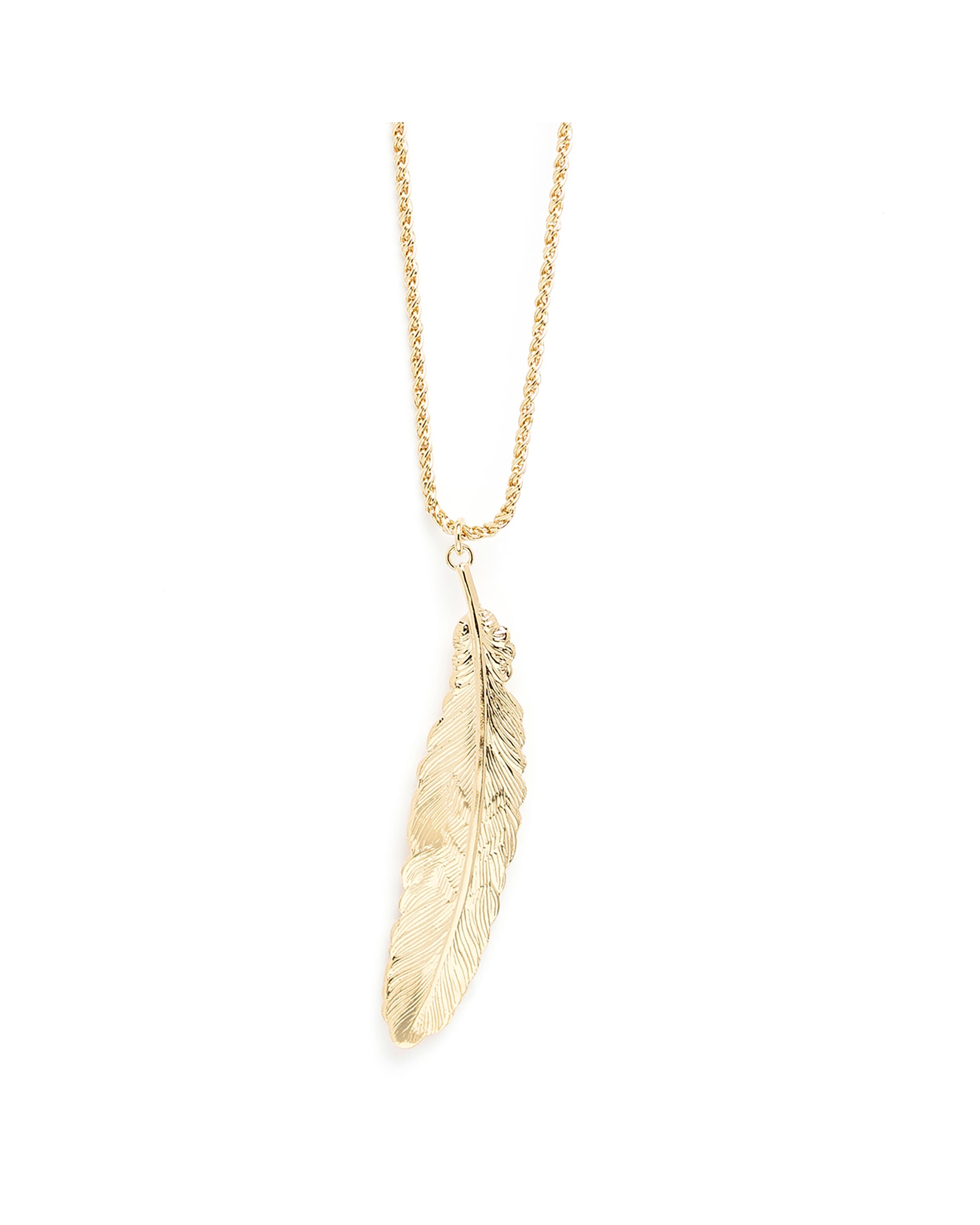 Silver plated feather necklace GoldenMONSIEUR SIMONE
