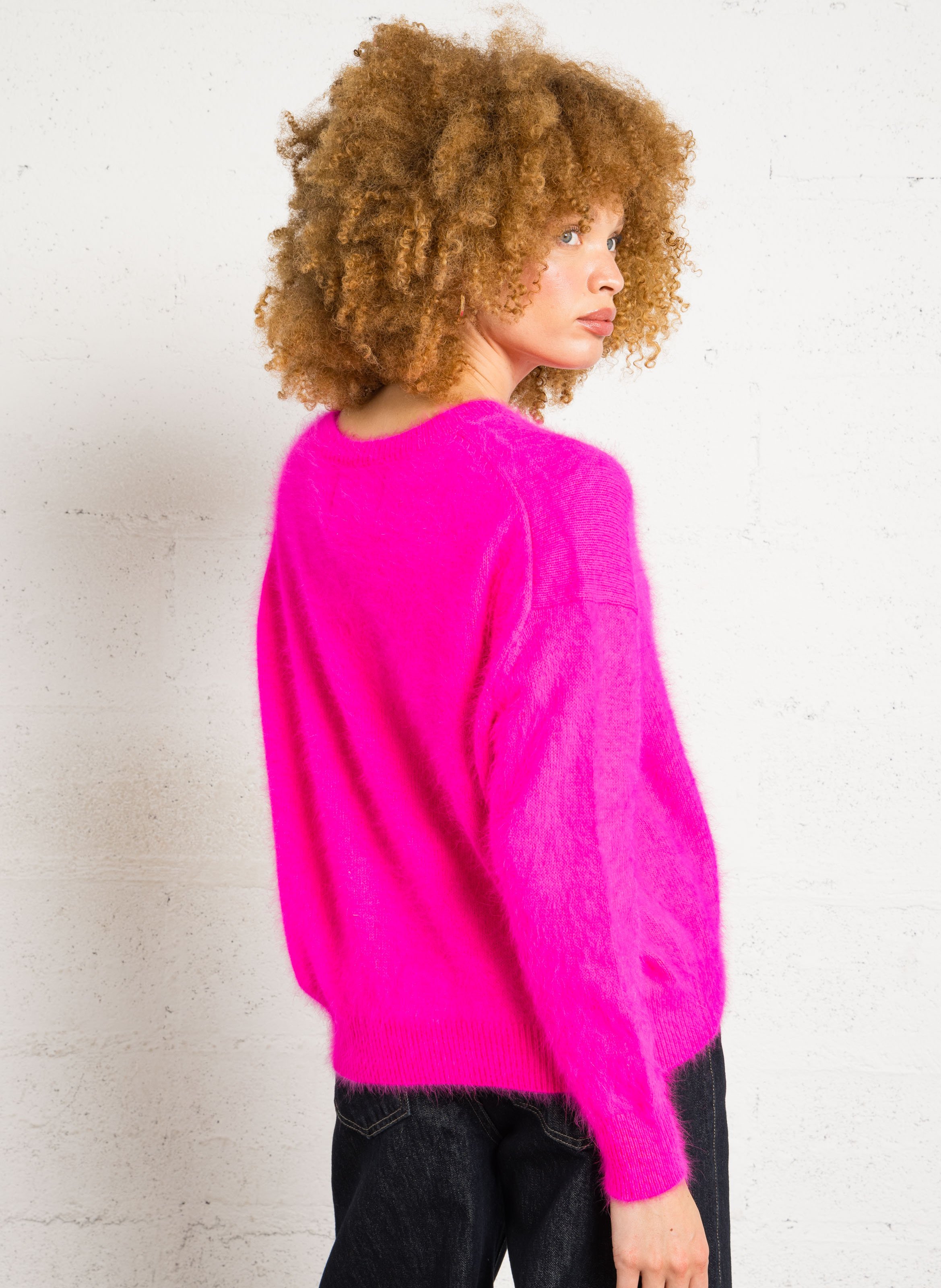 Oversized Pullover aus gemischtem Angora BELLEROSE Rosa