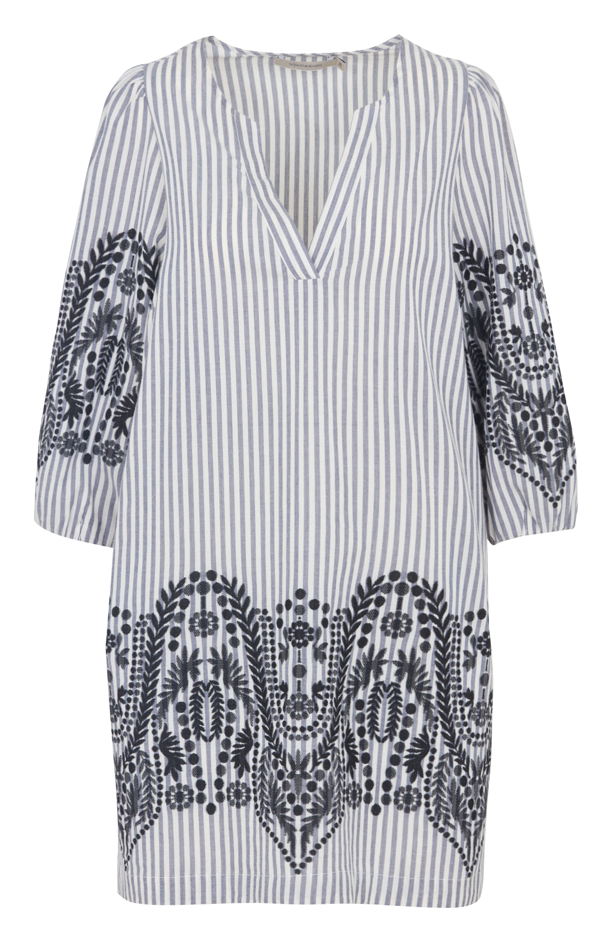 Robe courte col tunisien en coton bio mélangé LA FEE MARABOUTEE Noir