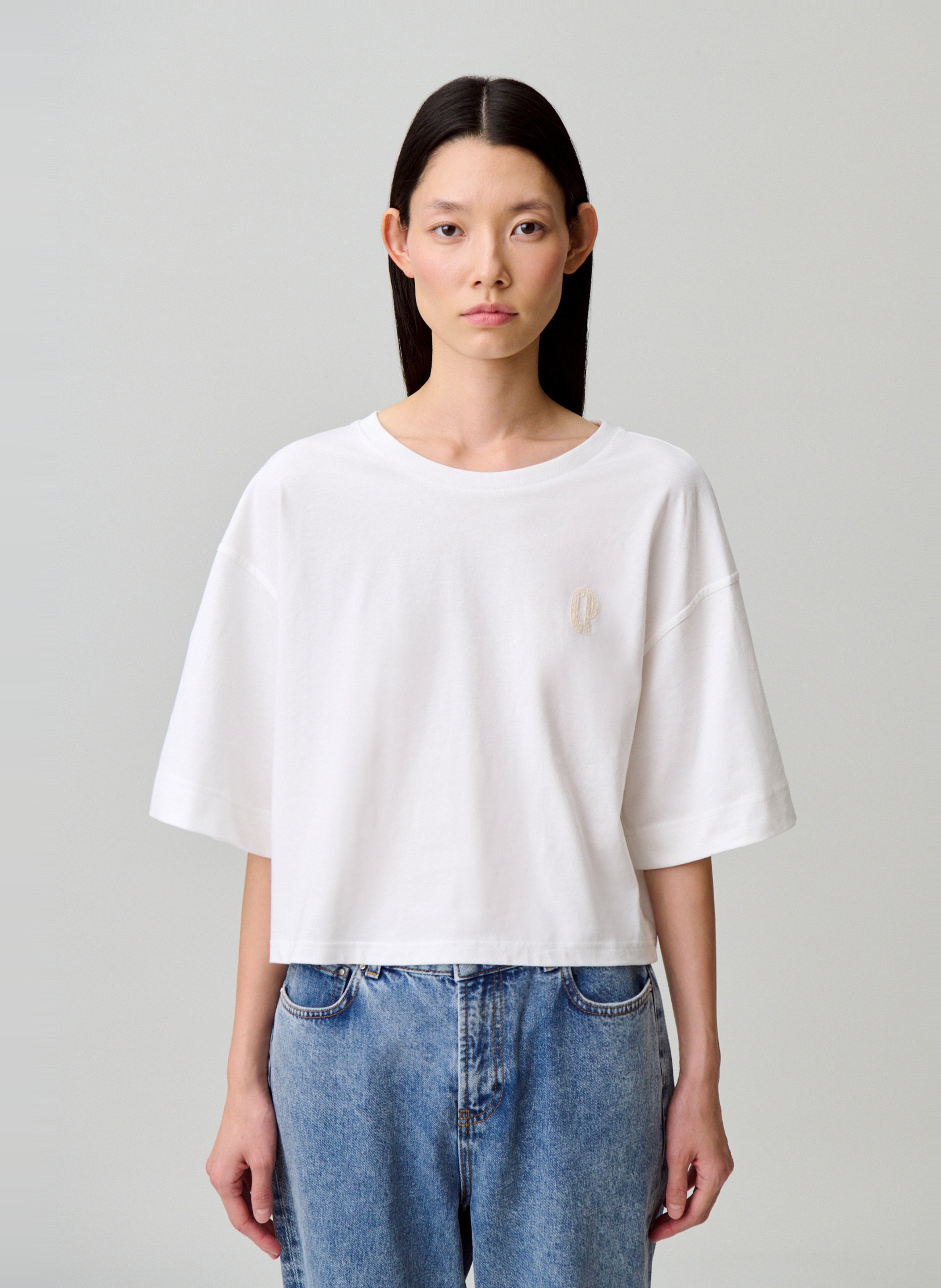 Tee-shirt col rond en coton CLAUDIE PIERLOT