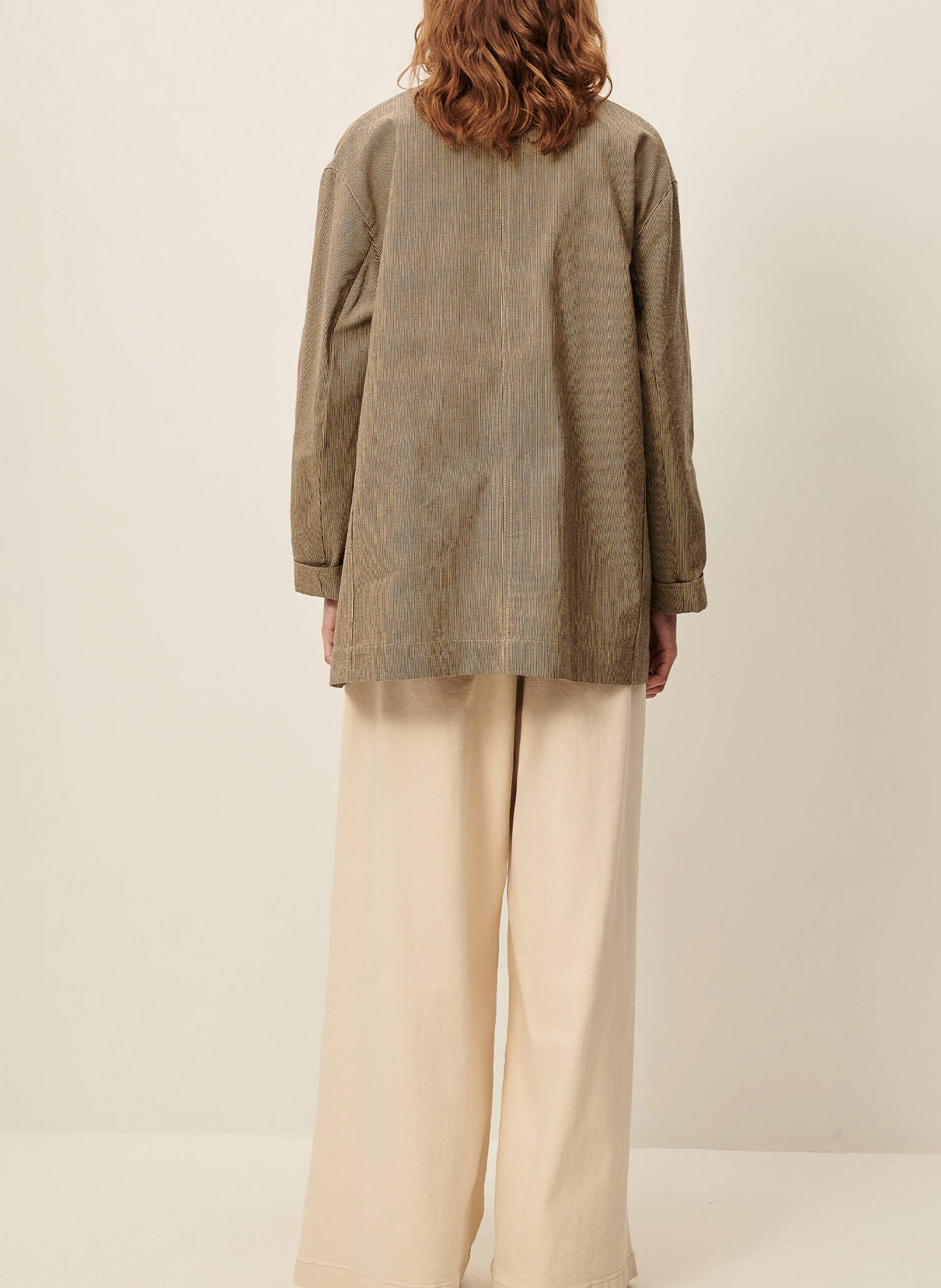 Giacca tailleur dritta in misto cotone SESSUN Beige