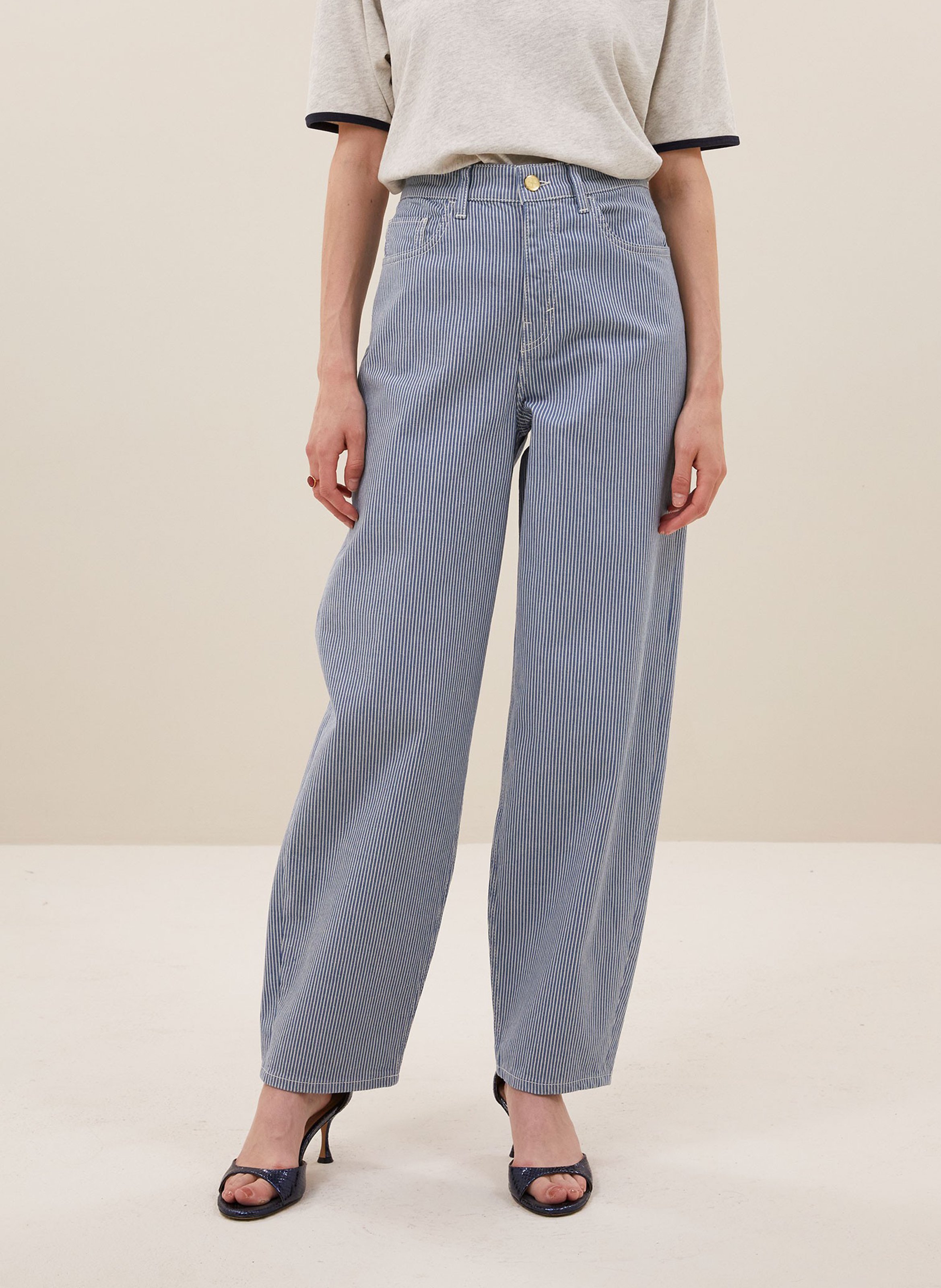 Gestreepte broek met hoge taille BY BAR