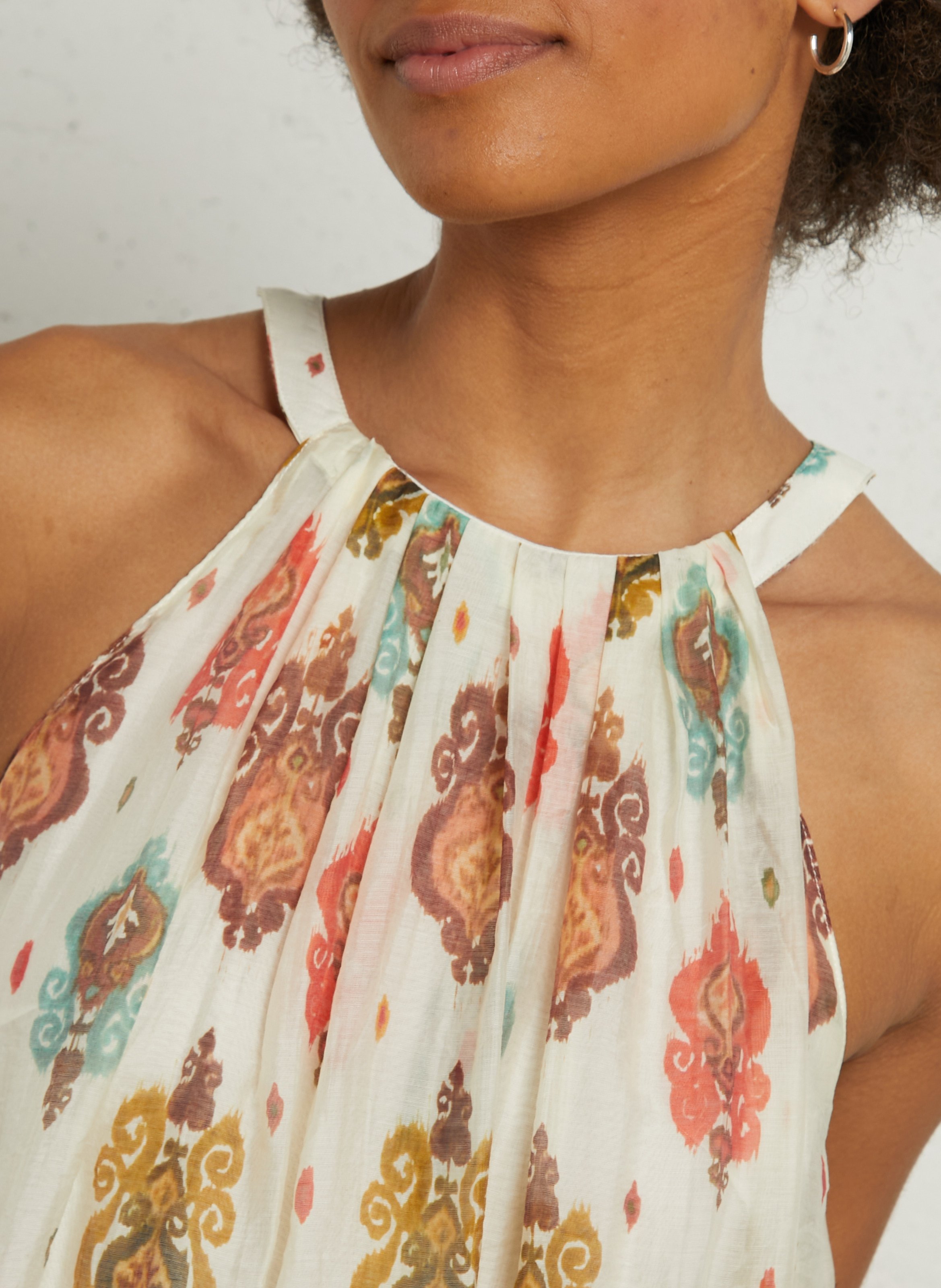 Long printed round-neck dress THE KORNER Multicolored