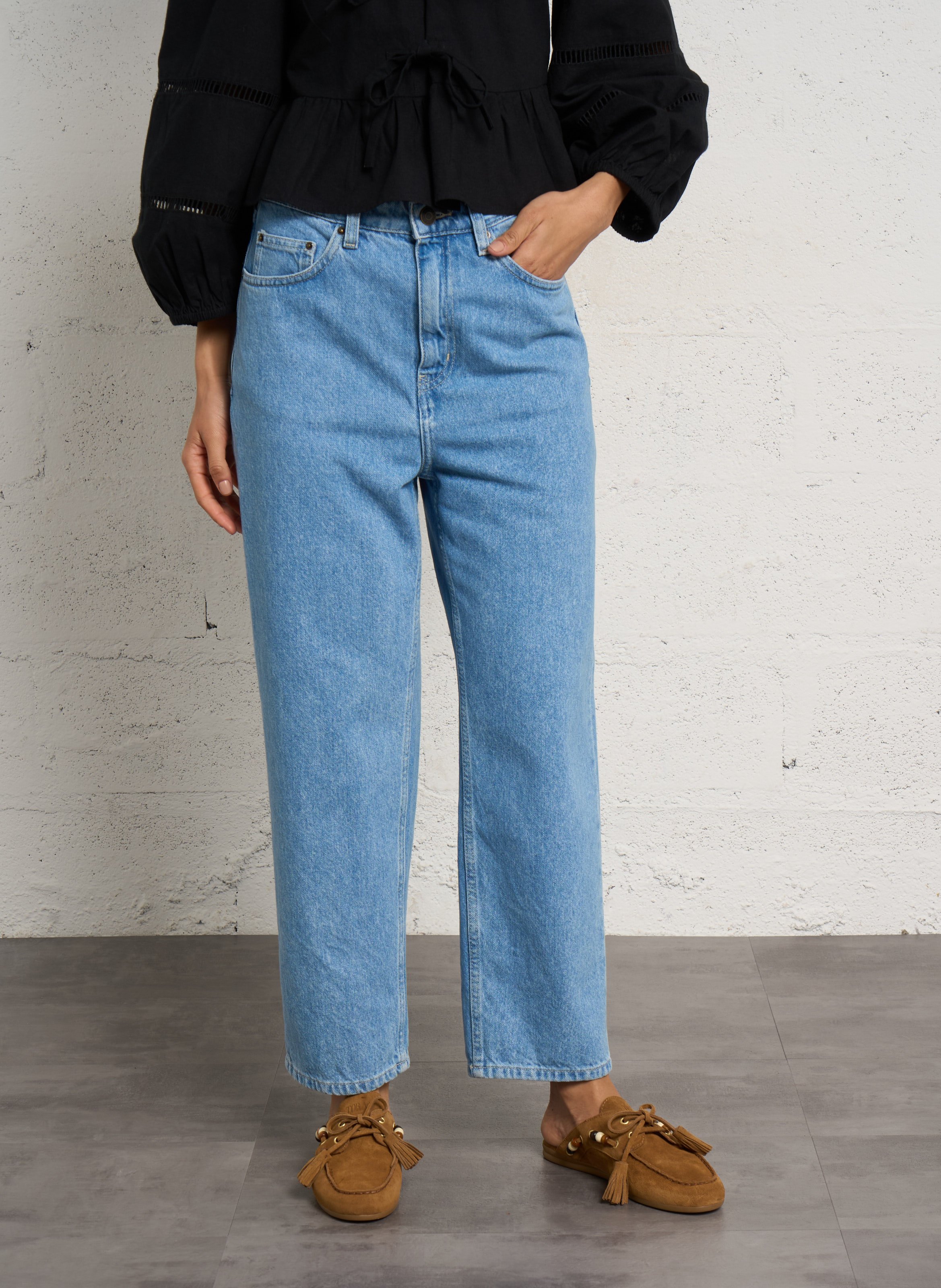 Gerade geschnittene Jeans aus Baumwolle und recycelter Baumwolle AMERICAN VINTAGE Blau