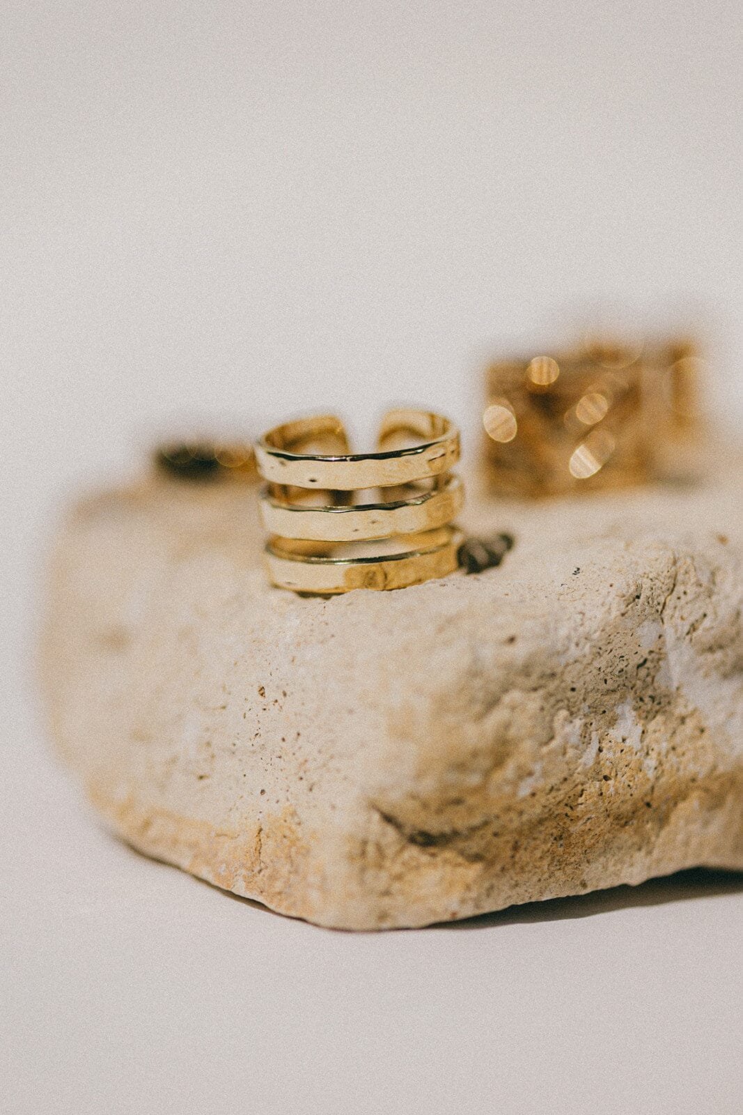 Hammered rose gold plated ring MONSIEUR SIMONE Golden