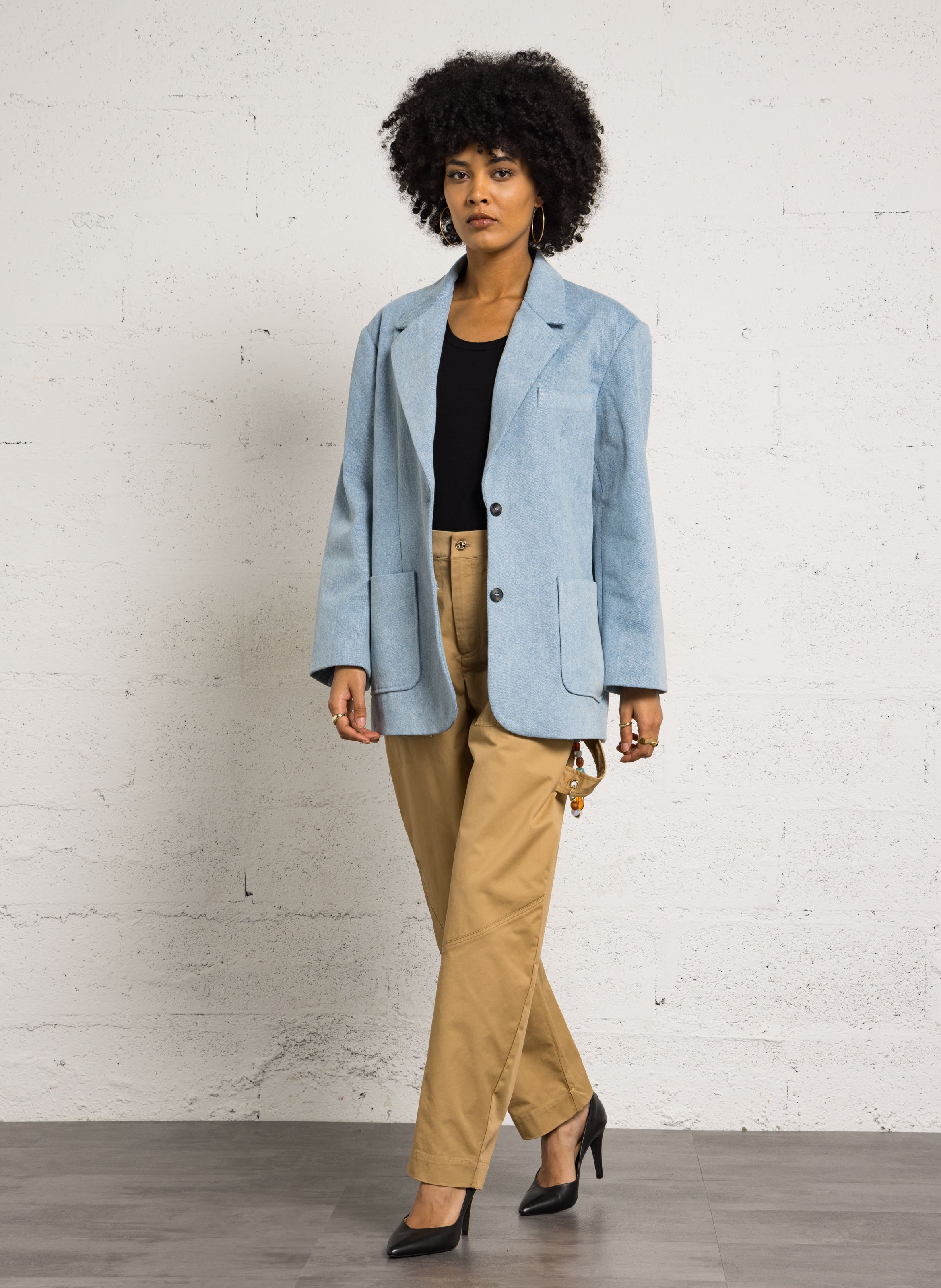 Slim-fit cotton cargo pants BERENICE Beige